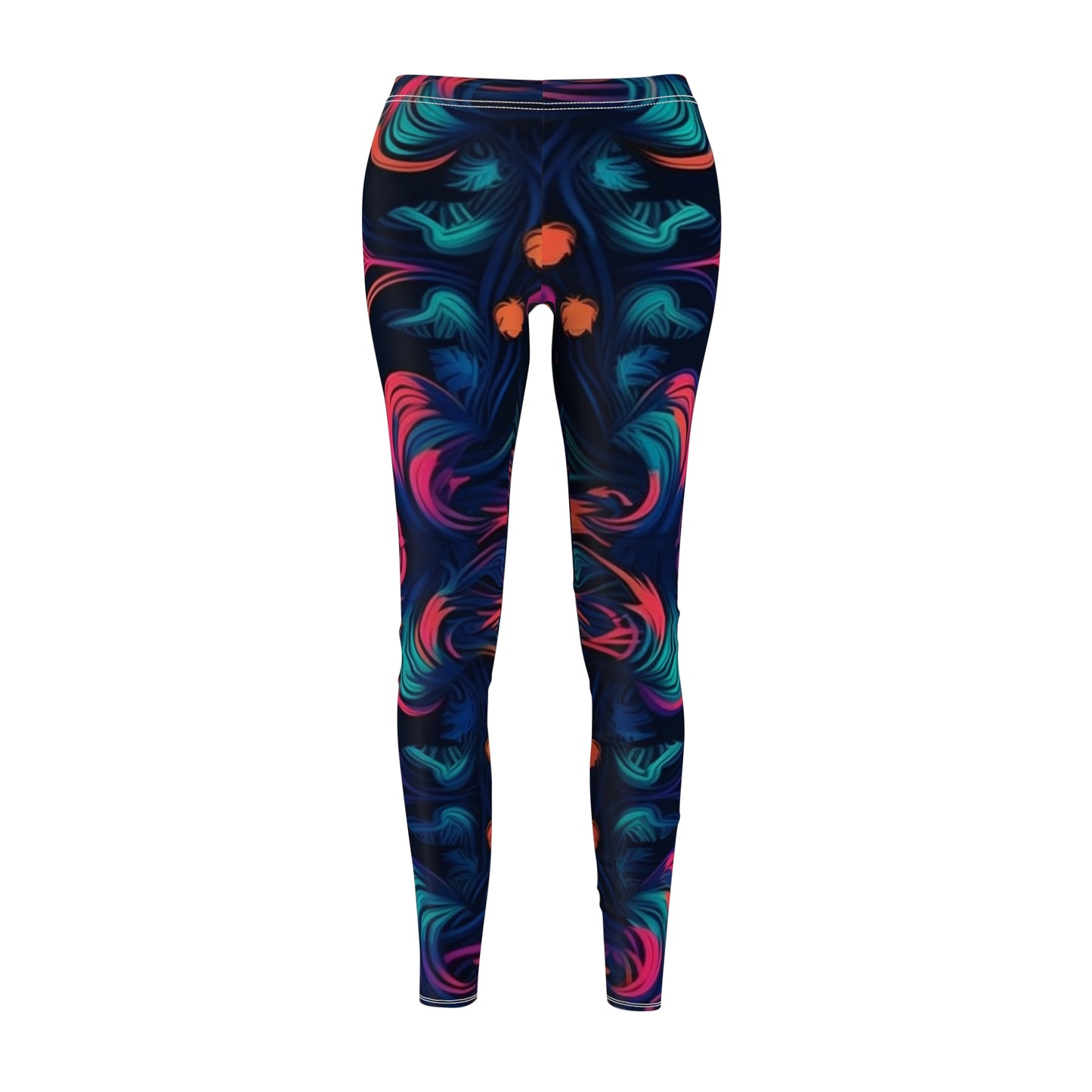 Leggings - Trippy Psychedelic Abstract Floral and Flame Print