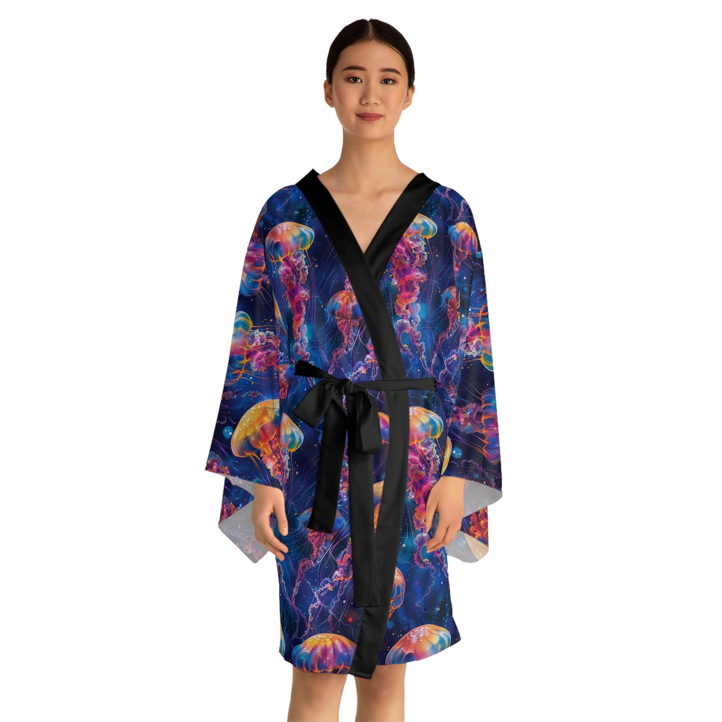 Neon Jellyfish Dream Long Sleeve Summer Robe