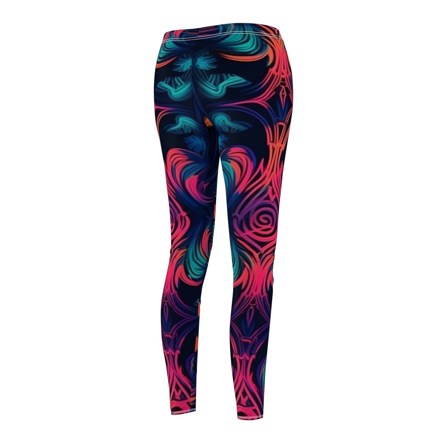 Leggings - Trippy Psychedelic Abstract Floral and Flame Print