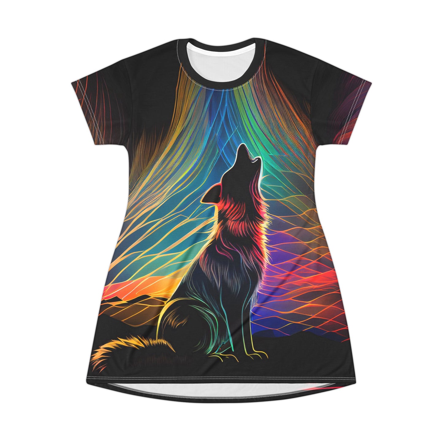 Howling Night Double Artwork Print All Over Print T-Shirt Dress