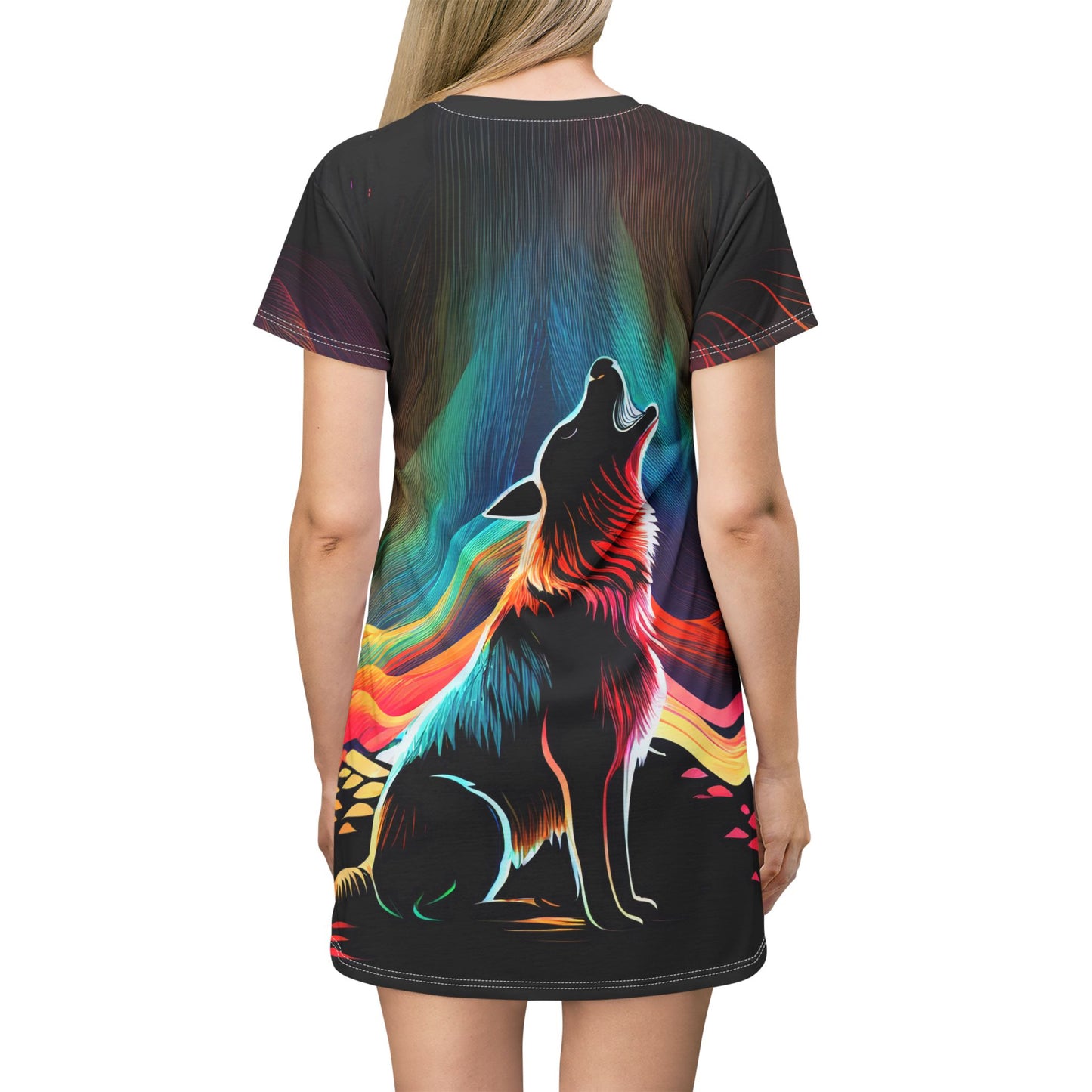 Howling Night Double Artwork Print All Over Print T-Shirt Dress