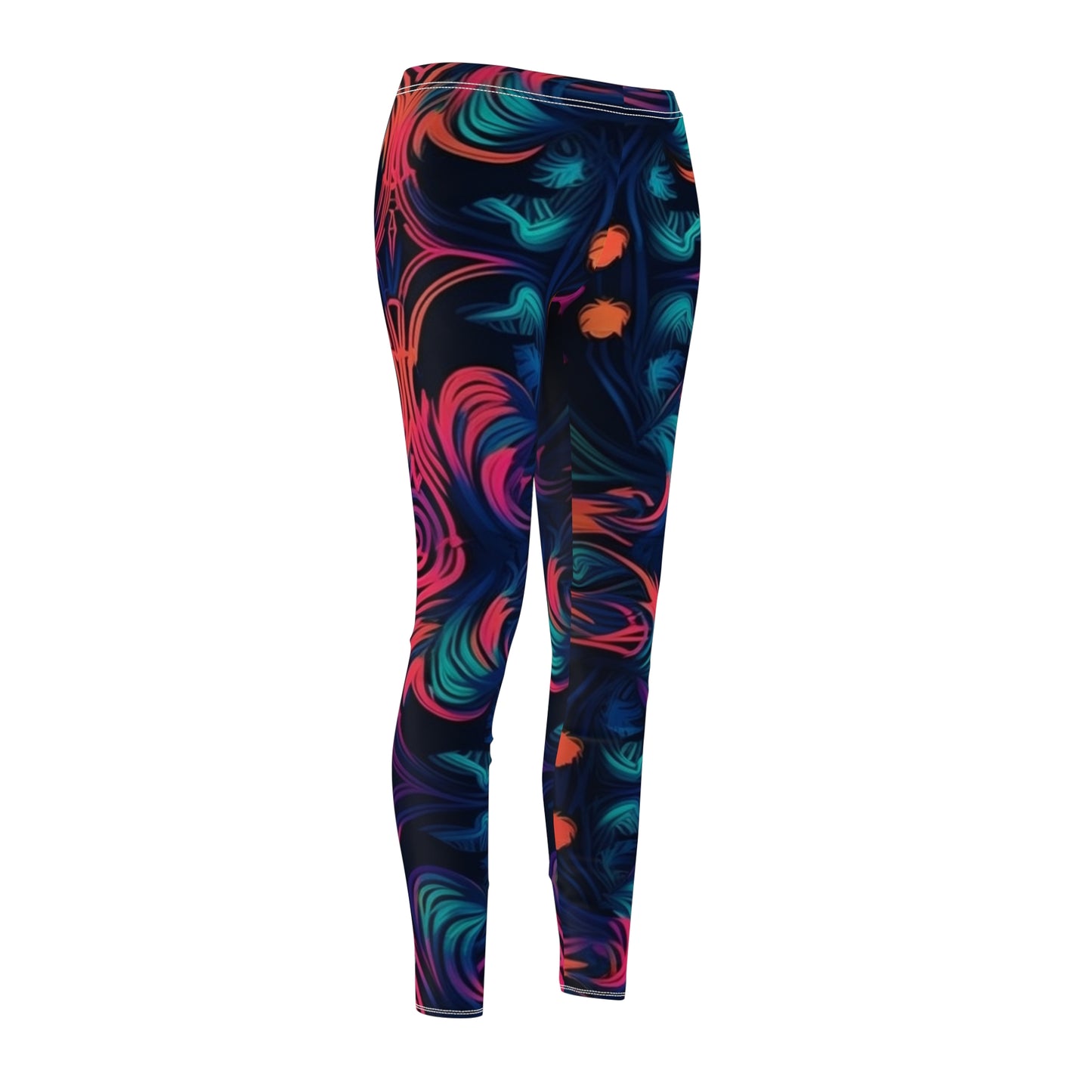 Leggings - Trippy Psychedelic Abstract Floral and Flame Print