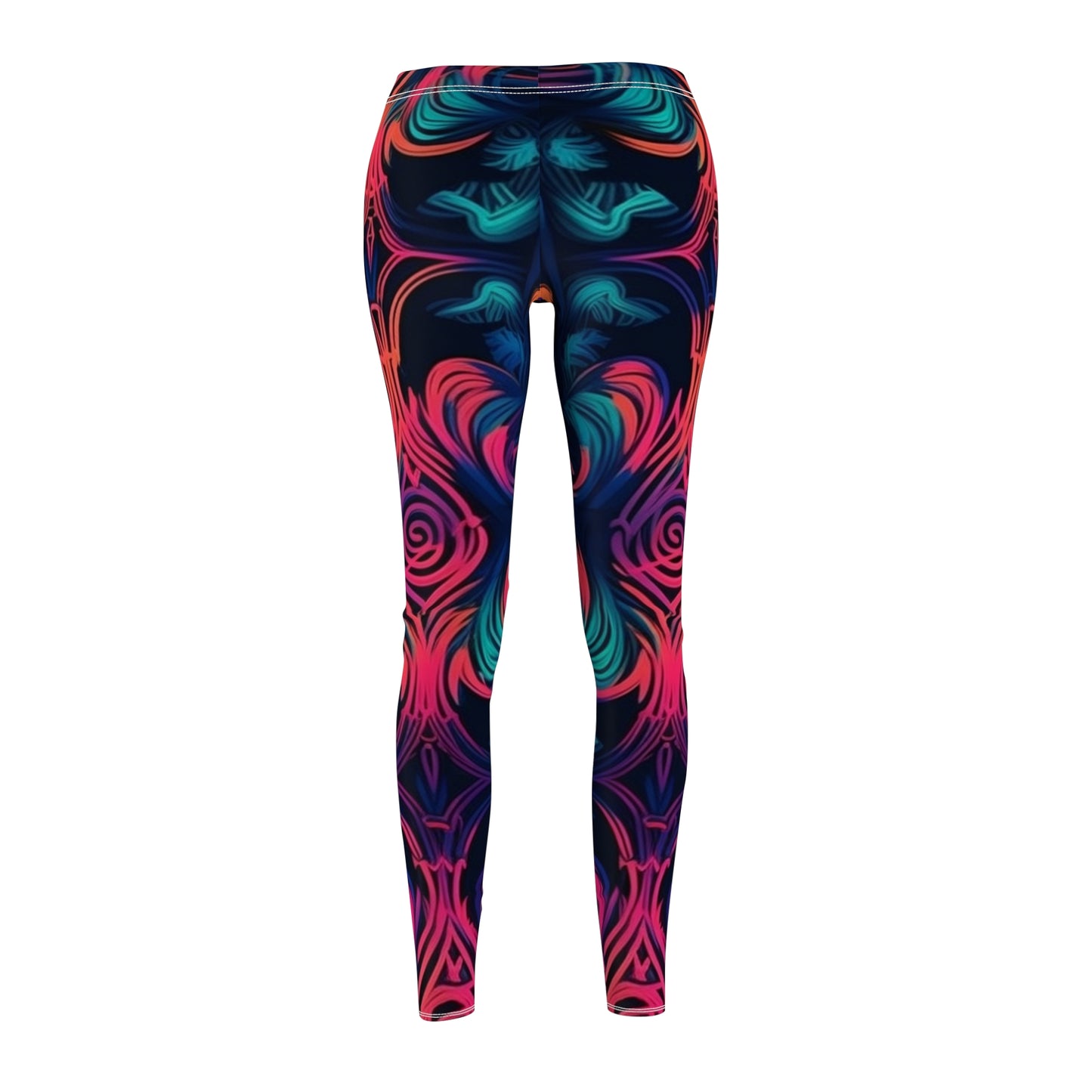 Leggings - Trippy Psychedelic Abstract Floral and Flame Print