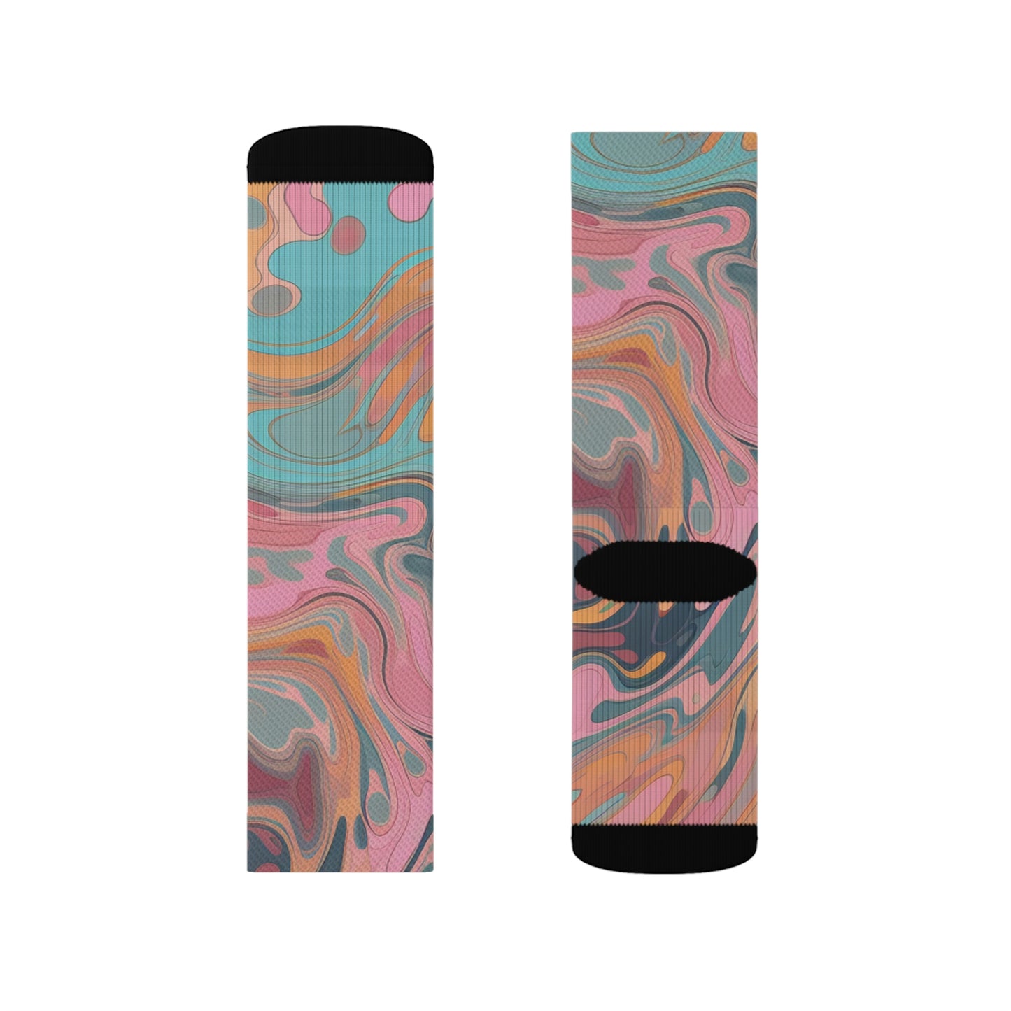 Oil Pastel Psychedelic Sublimation Socks