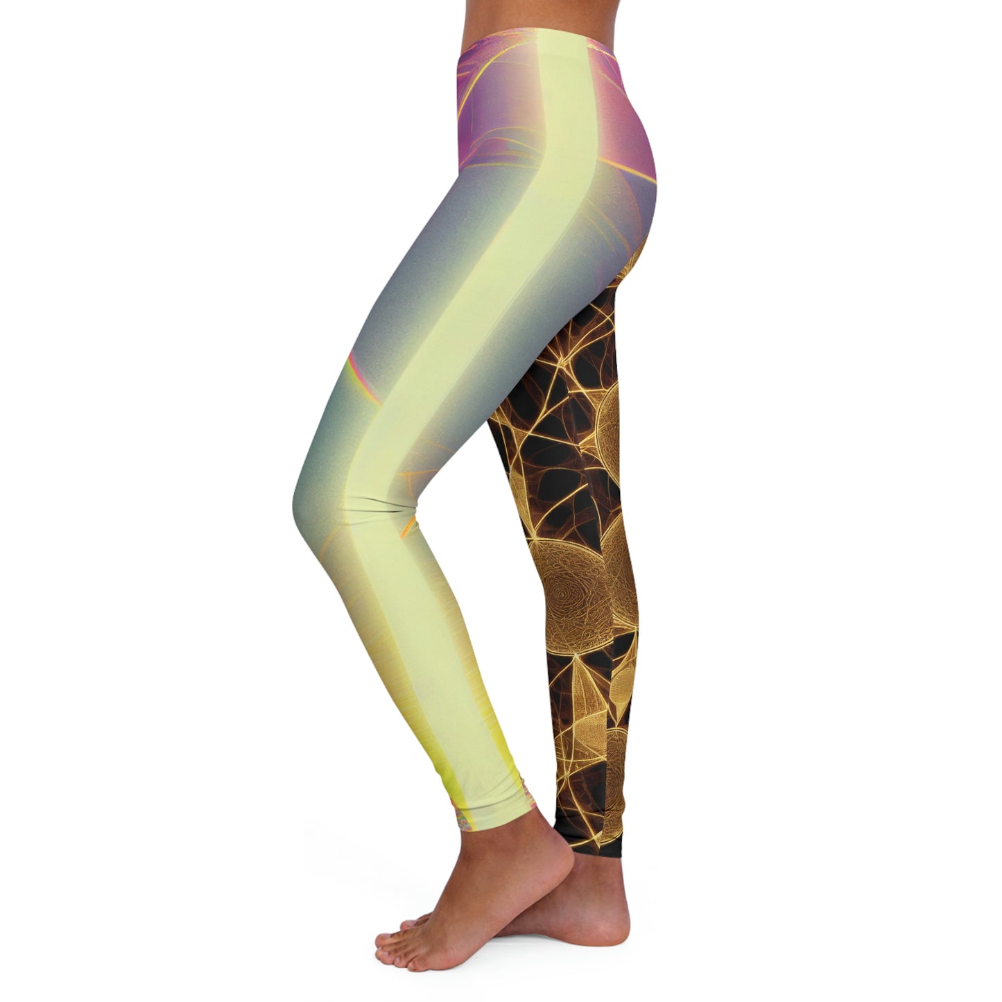 Psychedelic Multi-Pattern Trippy Festival Sunrise Leggings