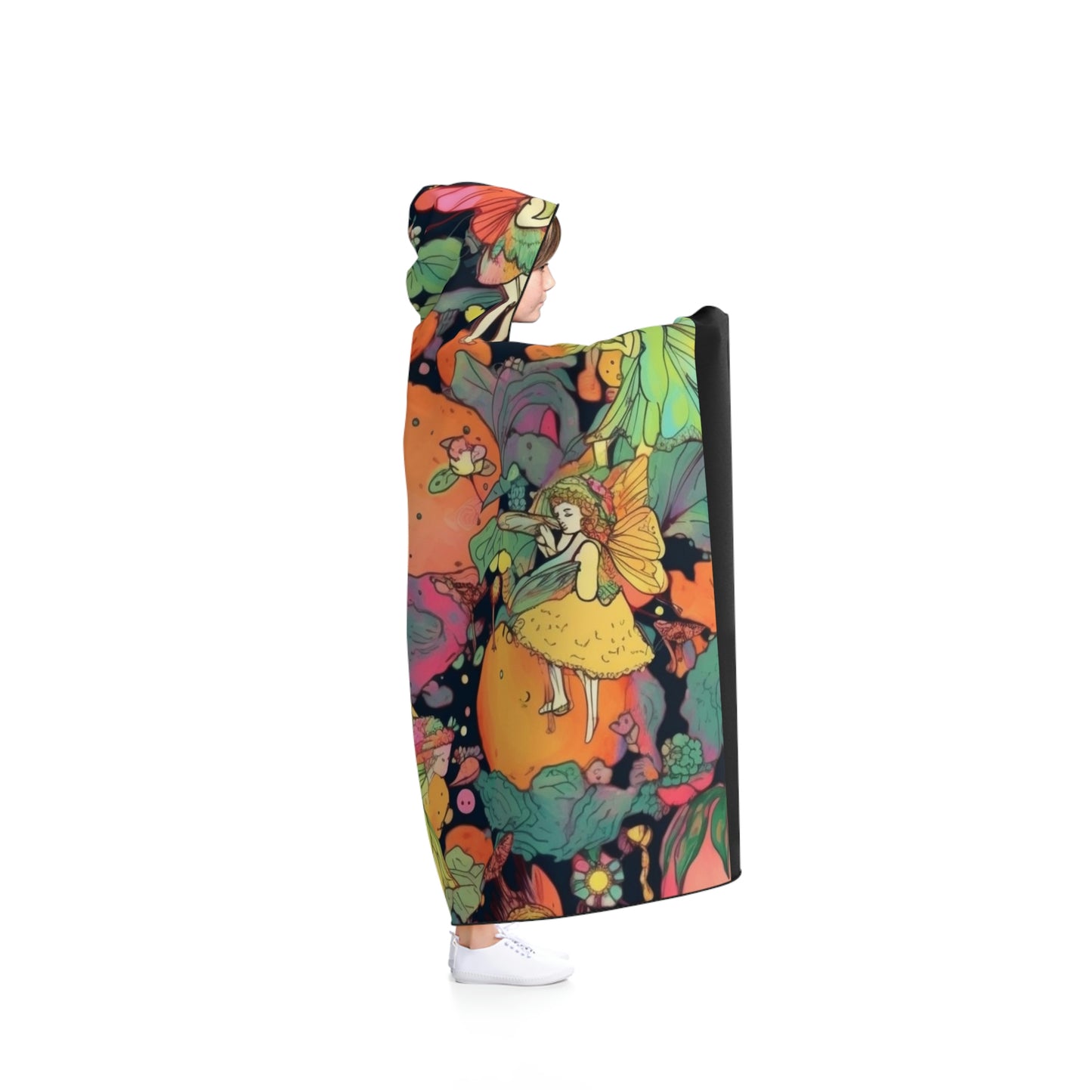Fairies Eating Moldy Peaches Hooded Blanket
