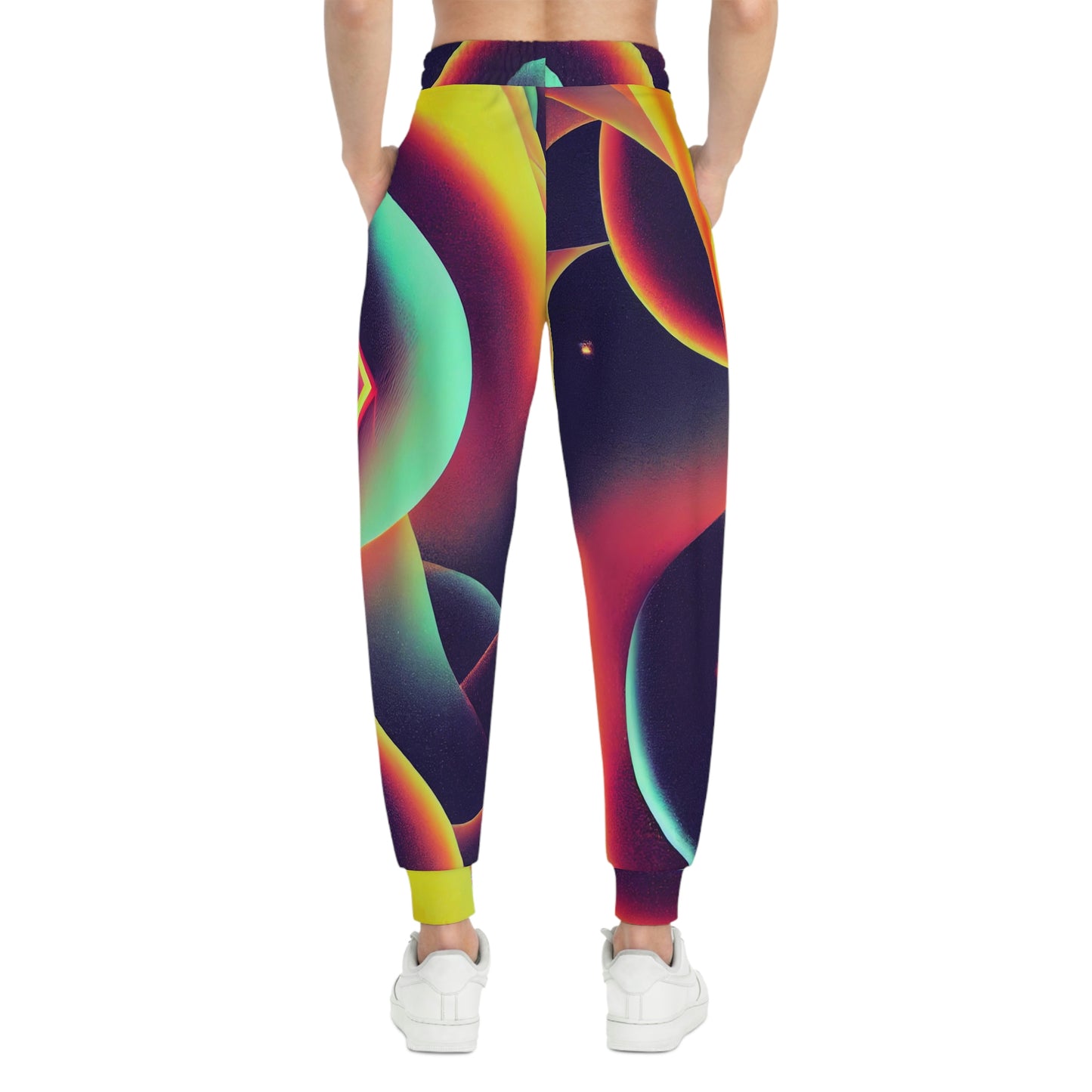 Unisex Casual Psychedelic Abstract Rainbow Bubbles Athletic Gym Festival Rave Joggers