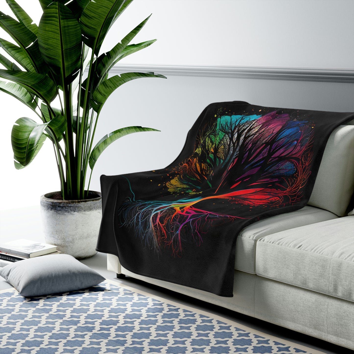 Trippy World Tree Velveteen Plush Blanket