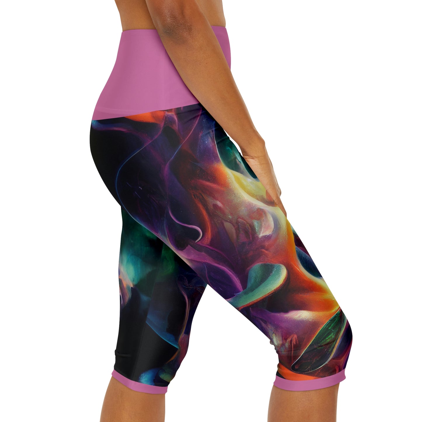 Fairy Swirl High Waist Cropped Cut Yoga Lounge Capri Festival Leggings