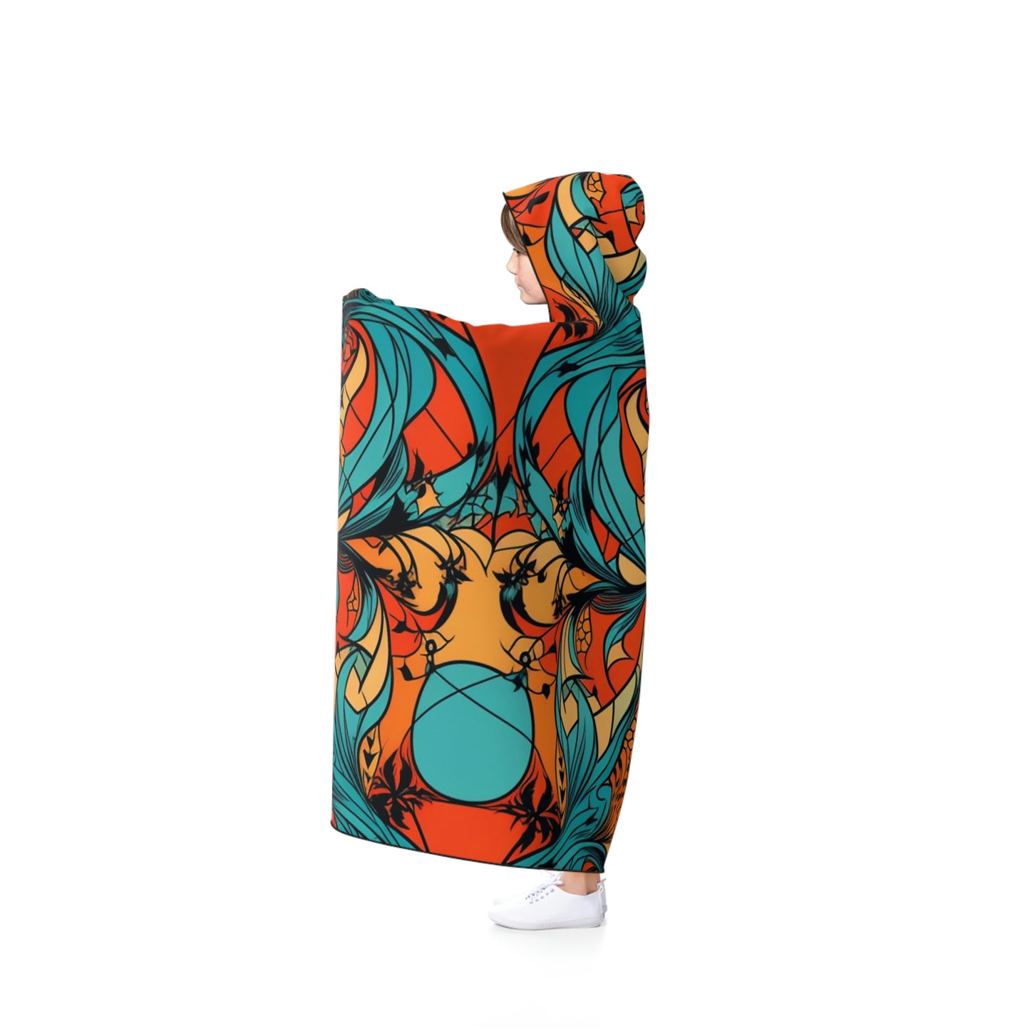 Psychedelic Art Nouveau Hooded Trip Blanket