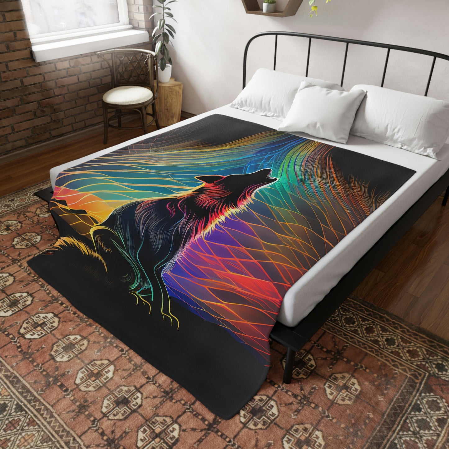 Howling Aurora Plush Fleece Blanket
