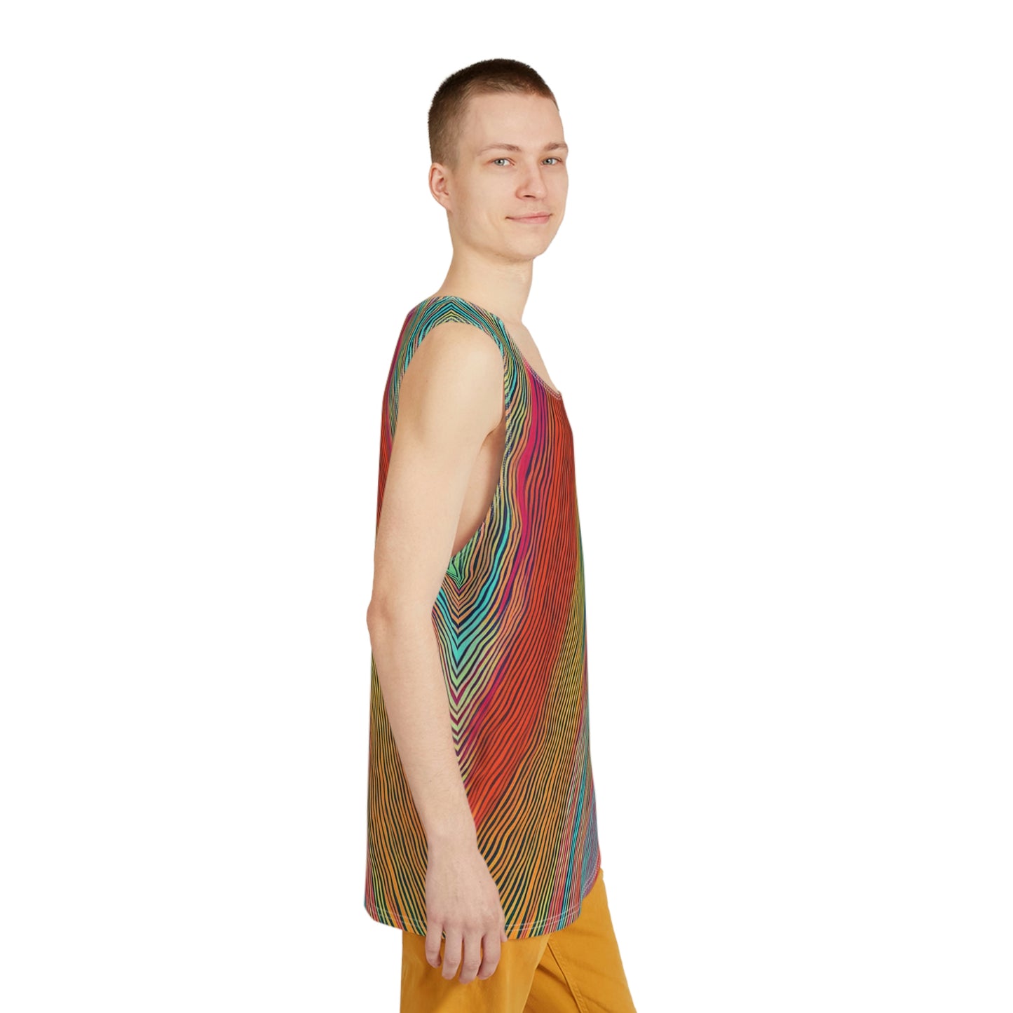 Rainbow Diagonal Stripe Men's Festival Tank