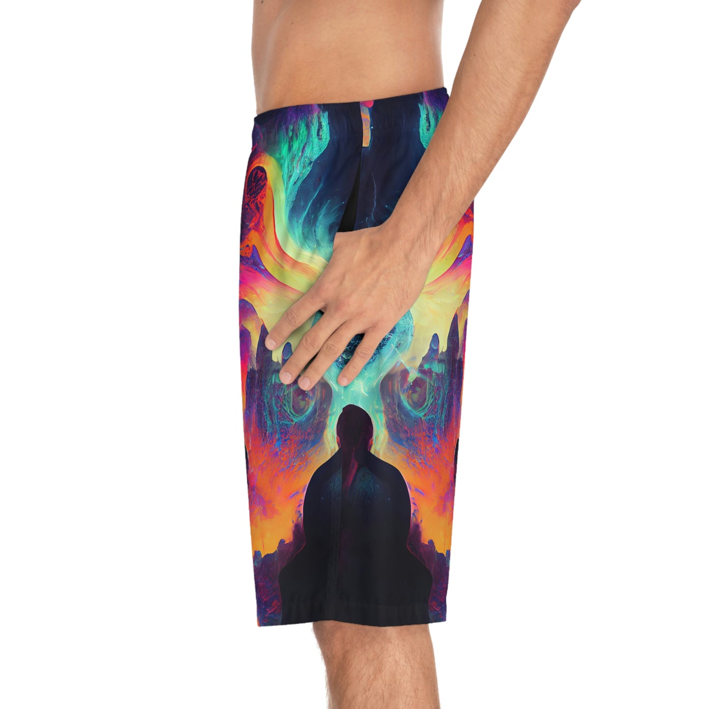 Men's Rainbow Trippy Dreamscape Festival Rave Board Shorts (AOP)