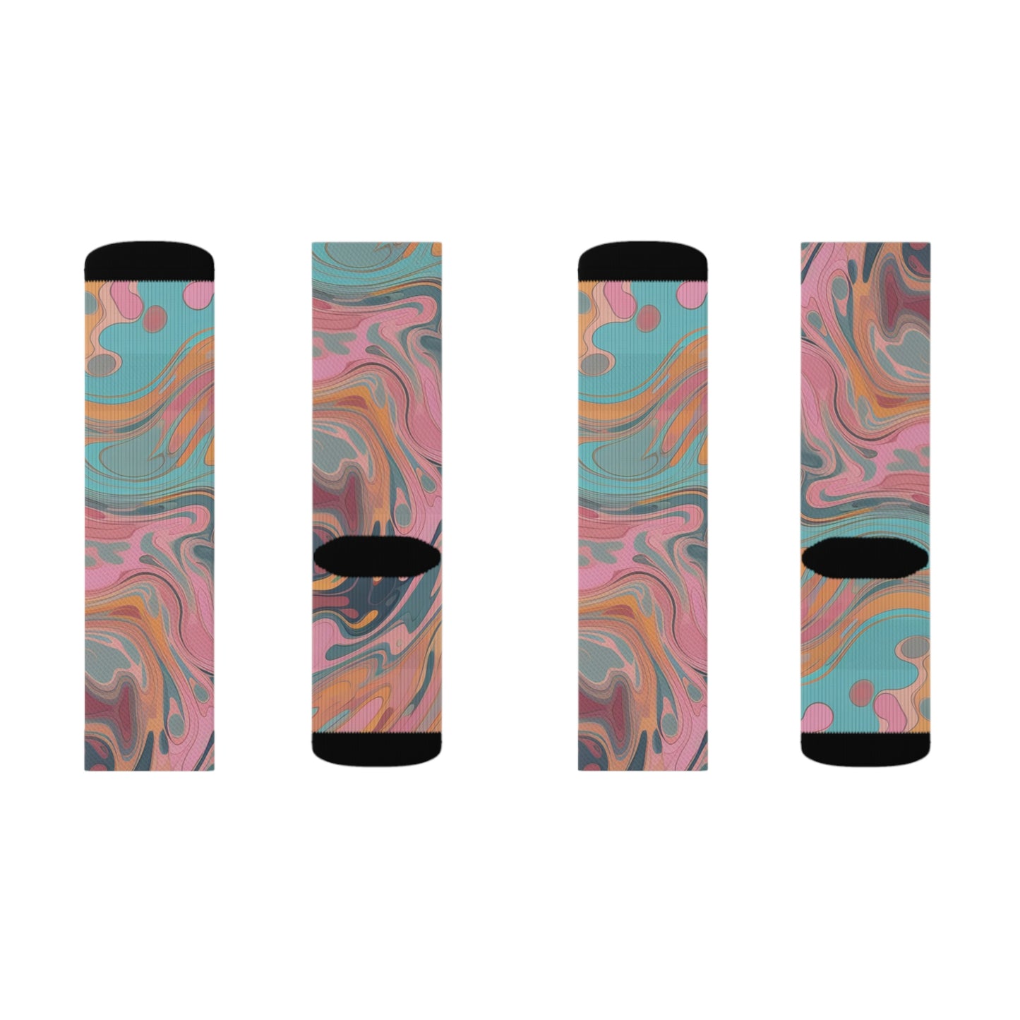 Oil Pastel Psychedelic Sublimation Socks