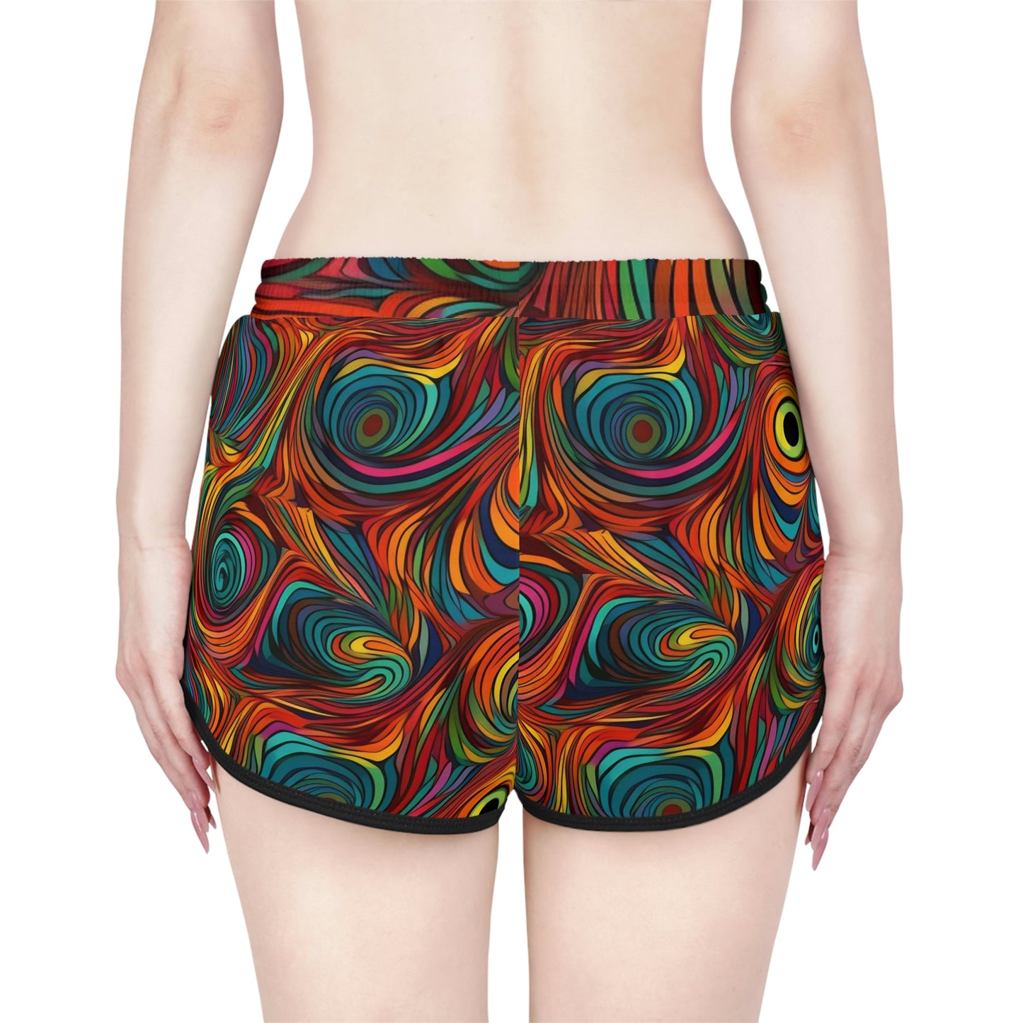 Trippy Rainbow Swirls Women's Relaxed Shorts