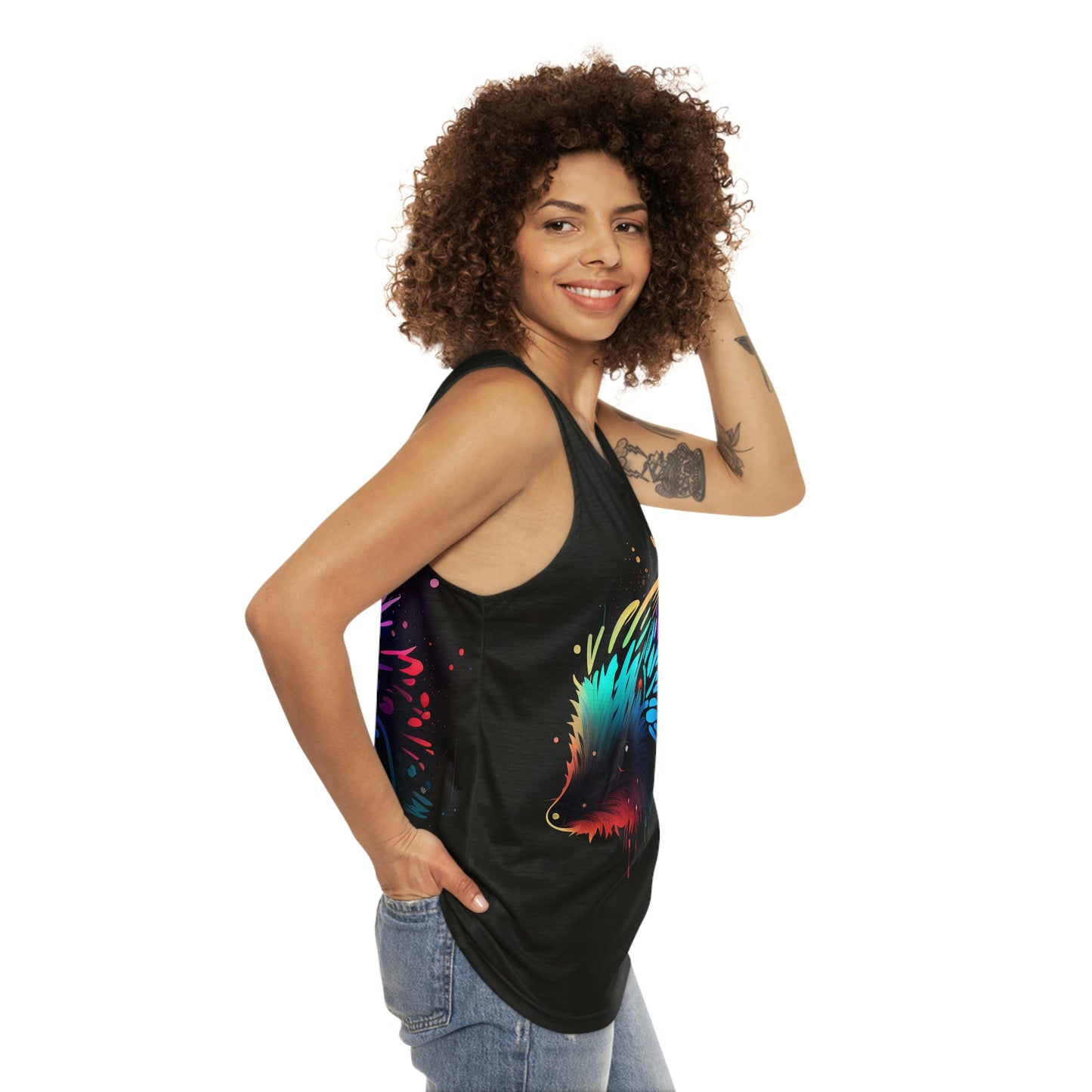 Neonpunk Hedgehog Unisex Tank Top (AOP)