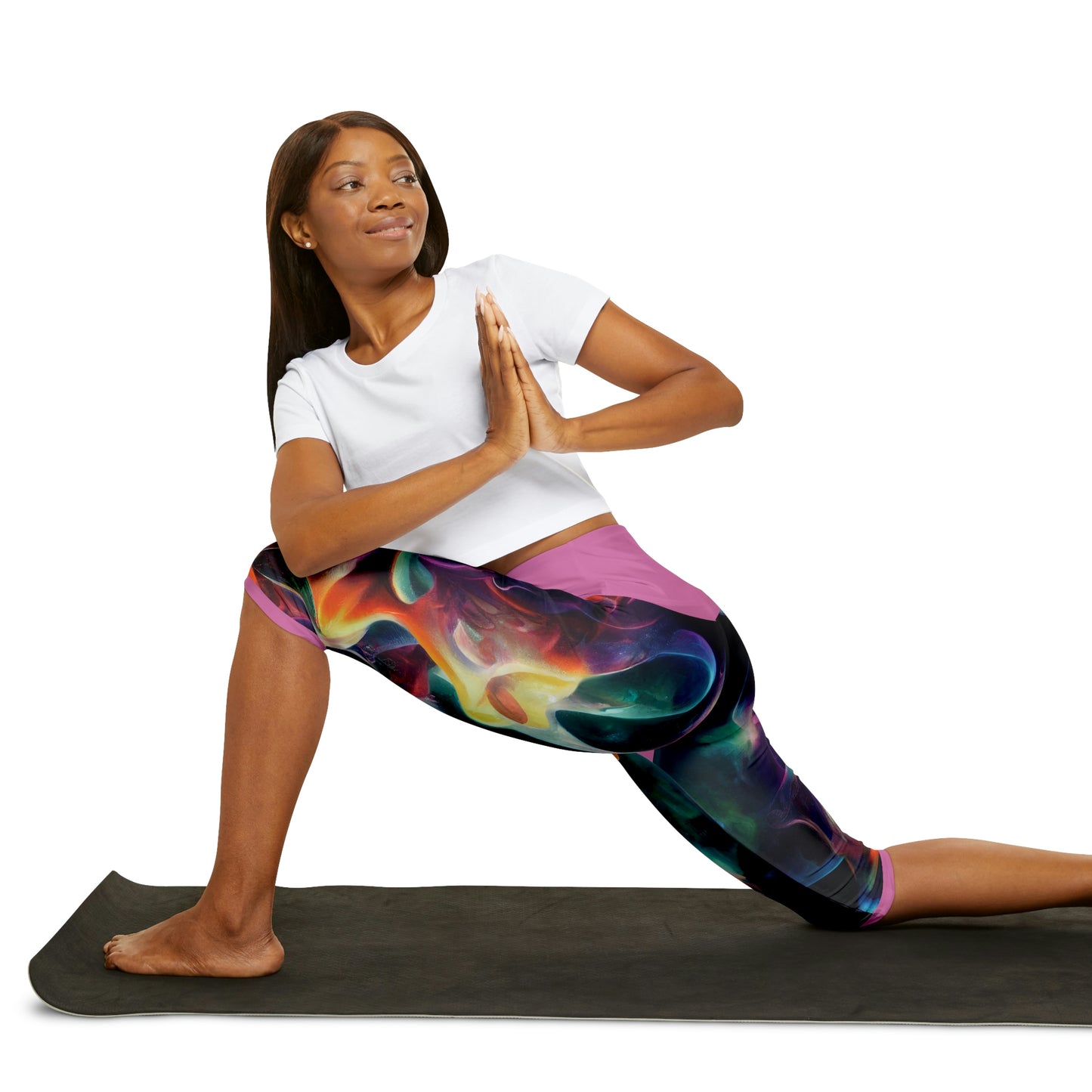 Fairy Swirl High Waist Cropped Cut Yoga Lounge Capri Festival Leggings