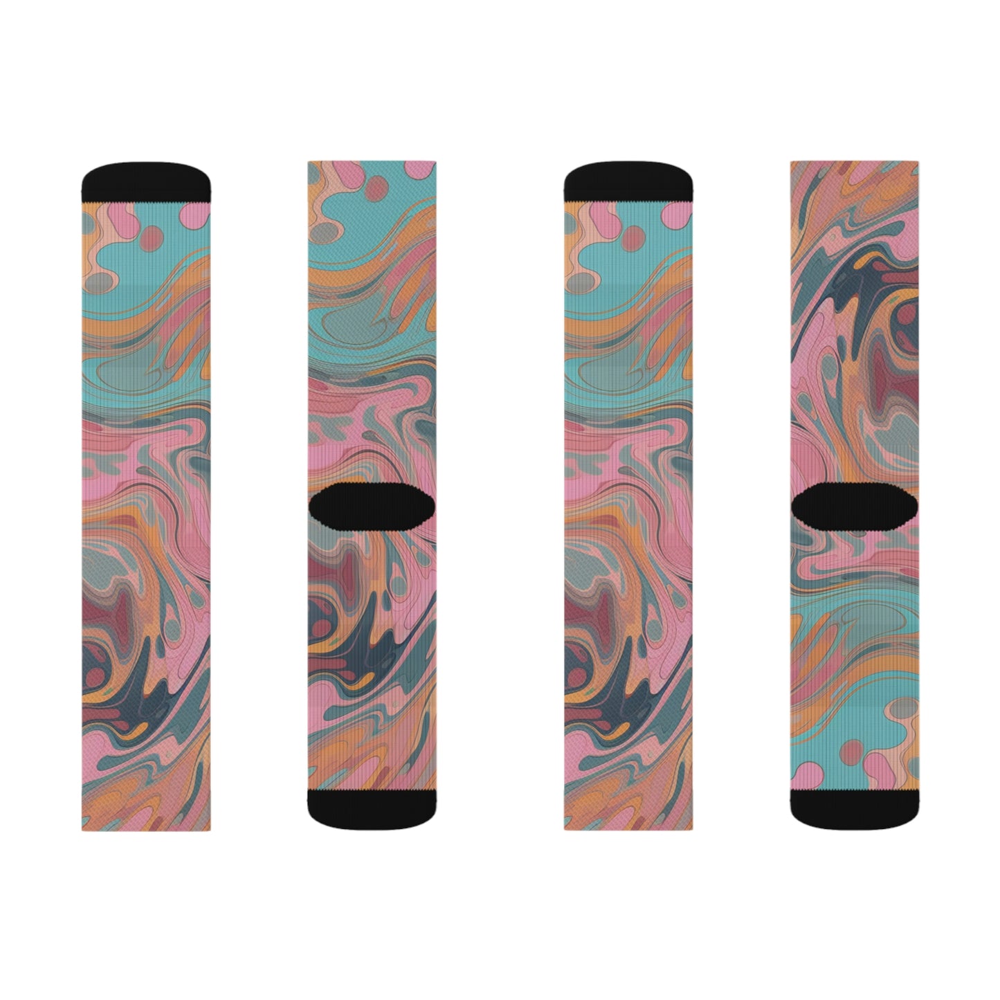 Oil Pastel Psychedelic Sublimation Socks