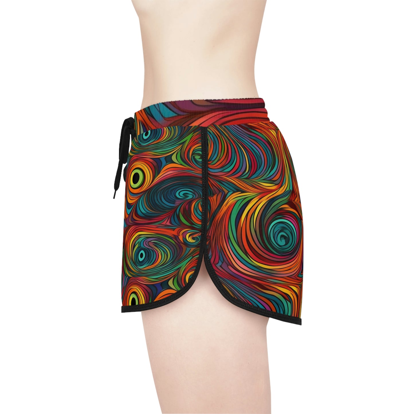 Trippy Rainbow Swirls Women's Relaxed Shorts