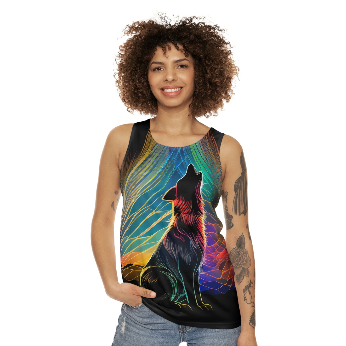Howling in the Night - Double-sided, Two-design Unisex Tank Top (AOP) - Eco-friendly - Made 100% from recycled material