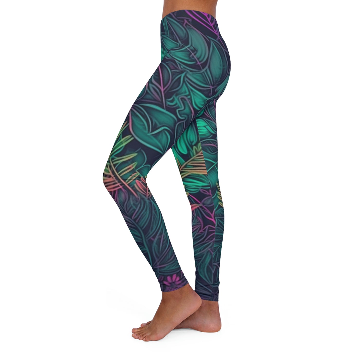Neon Nature Trippy Women's Spandex Leggings