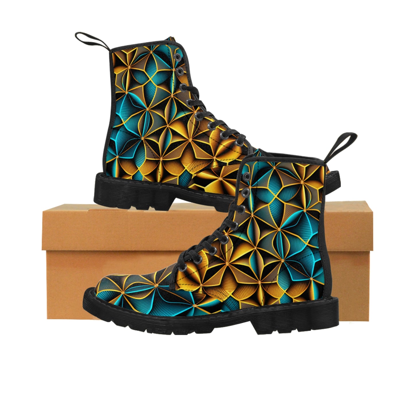 Sacred Geometry Psychedelic Women's Canvas Boots