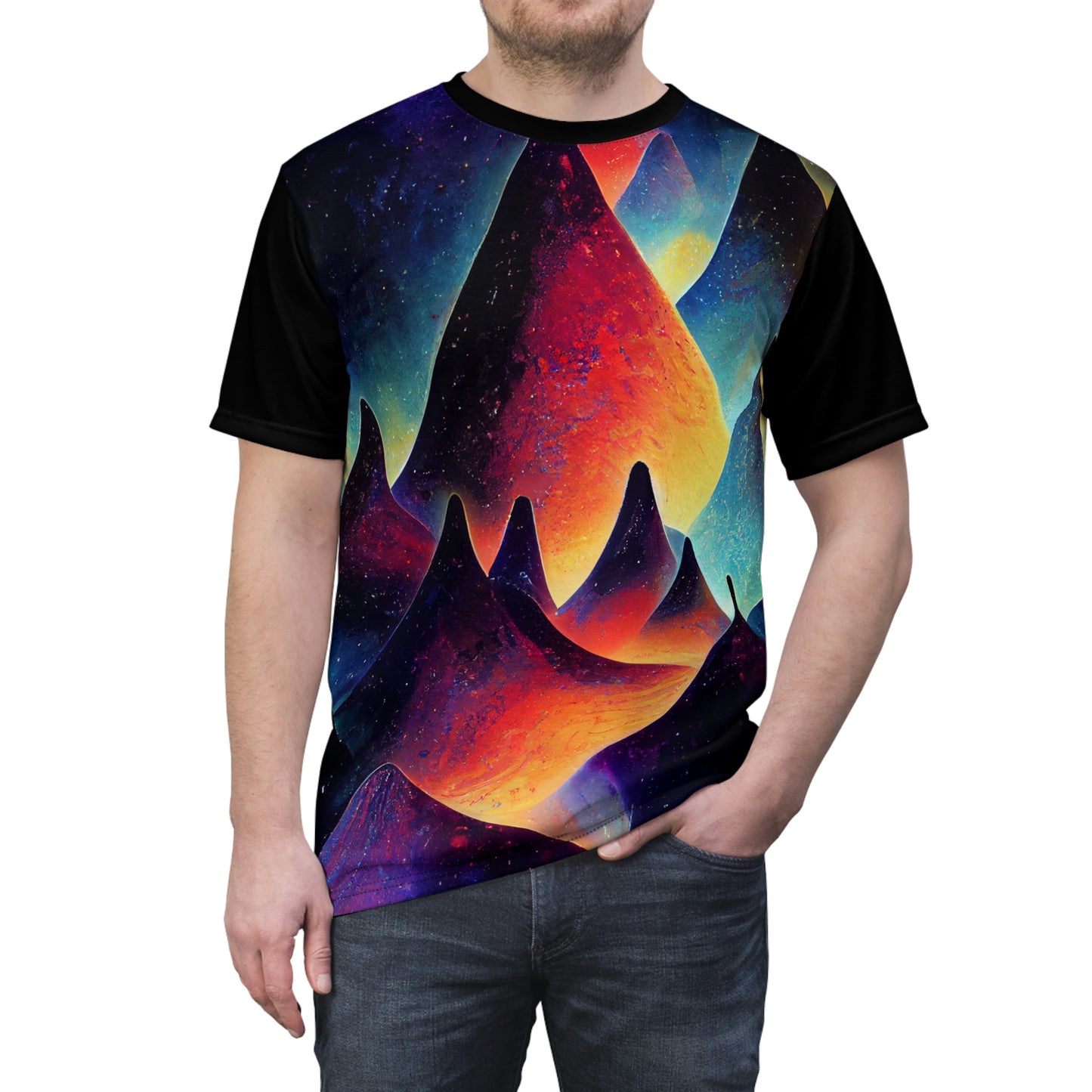 Unisex Mystic Mountains Majesty AOP Cut & Sew Short Sleeve Tee Shirt
