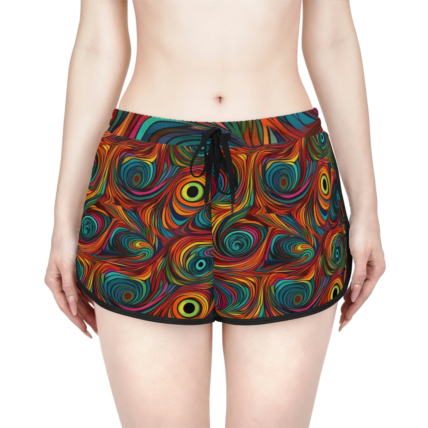 Trippy Rainbow Swirls Women's Relaxed Shorts