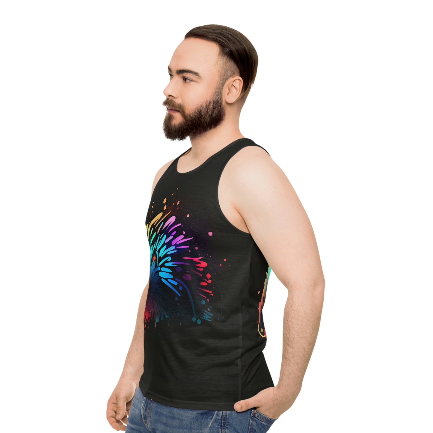 Neonpunk Hedgehog Unisex Tank Top (AOP)