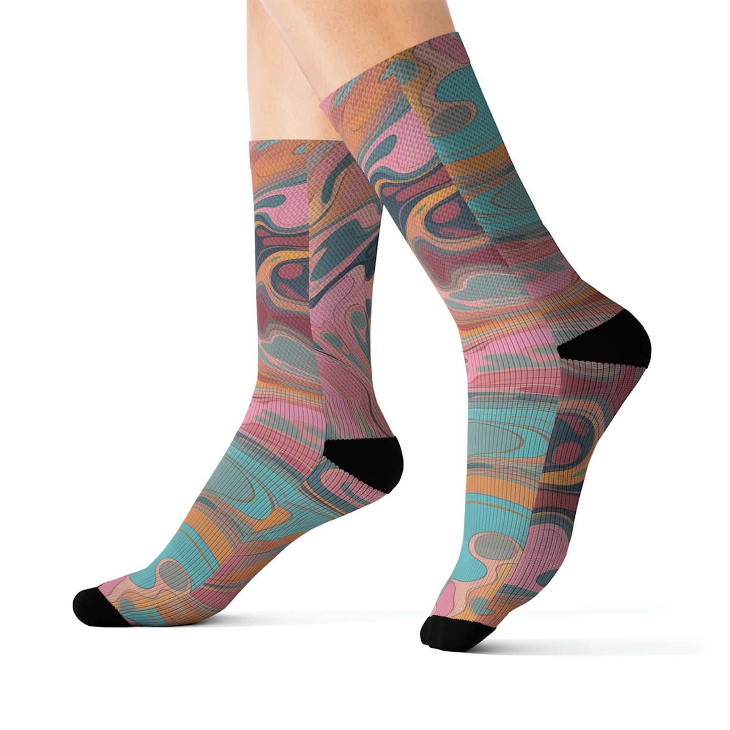 Oil Pastel Psychedelic Sublimation Socks