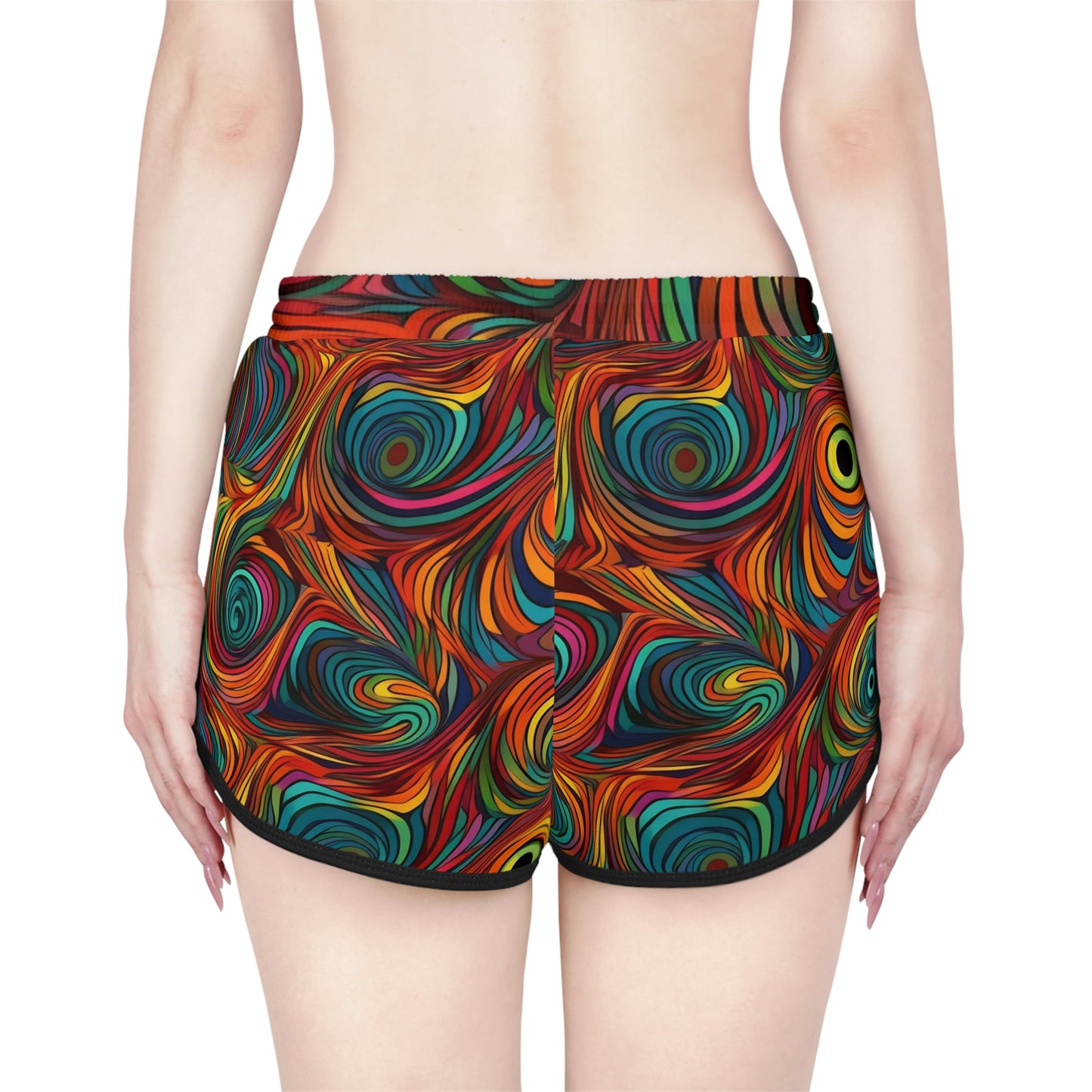 Trippy Rainbow Swirls Women's Relaxed Shorts