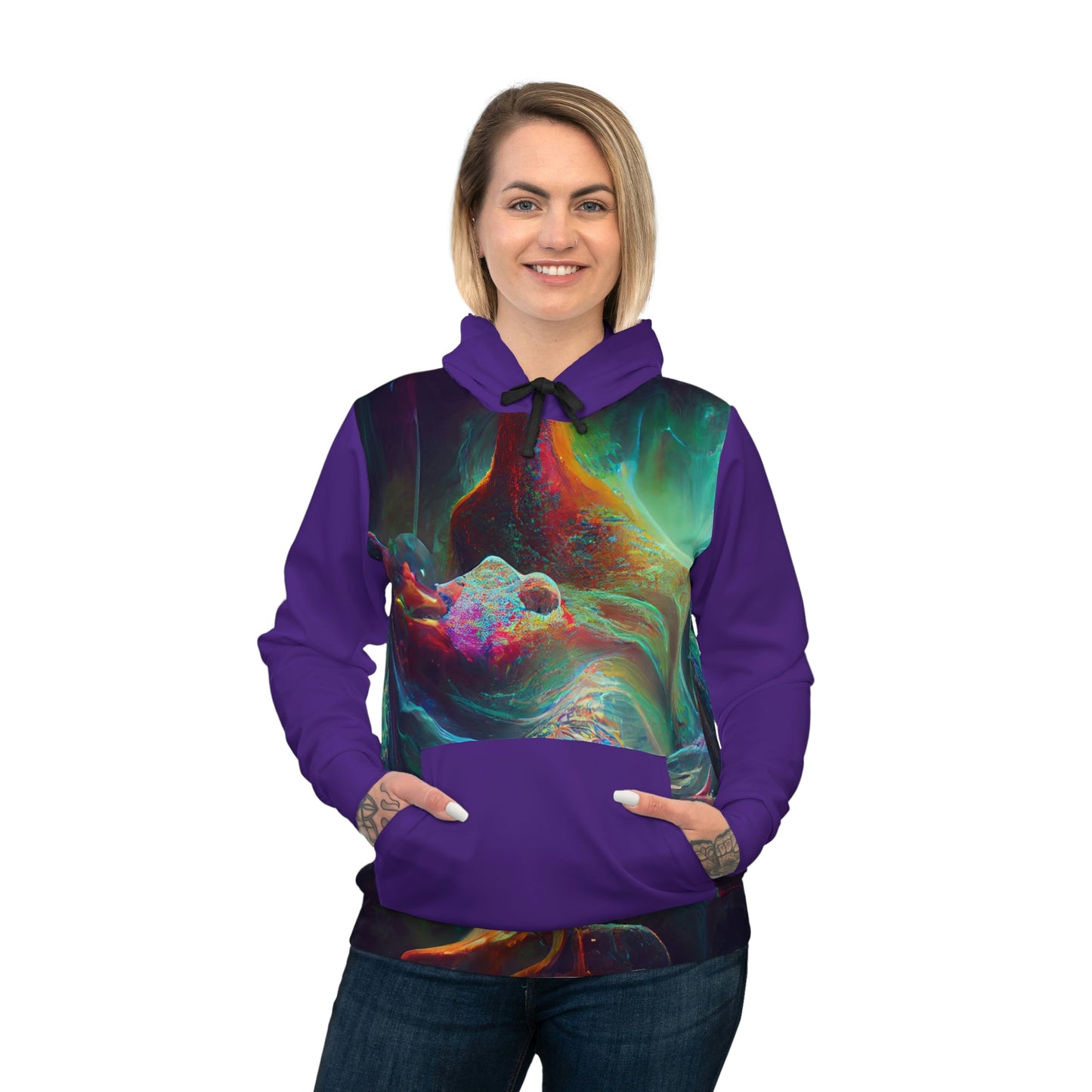 Unisex Multicolor Psychedelic Dreamy Athletic Festival Hoodie