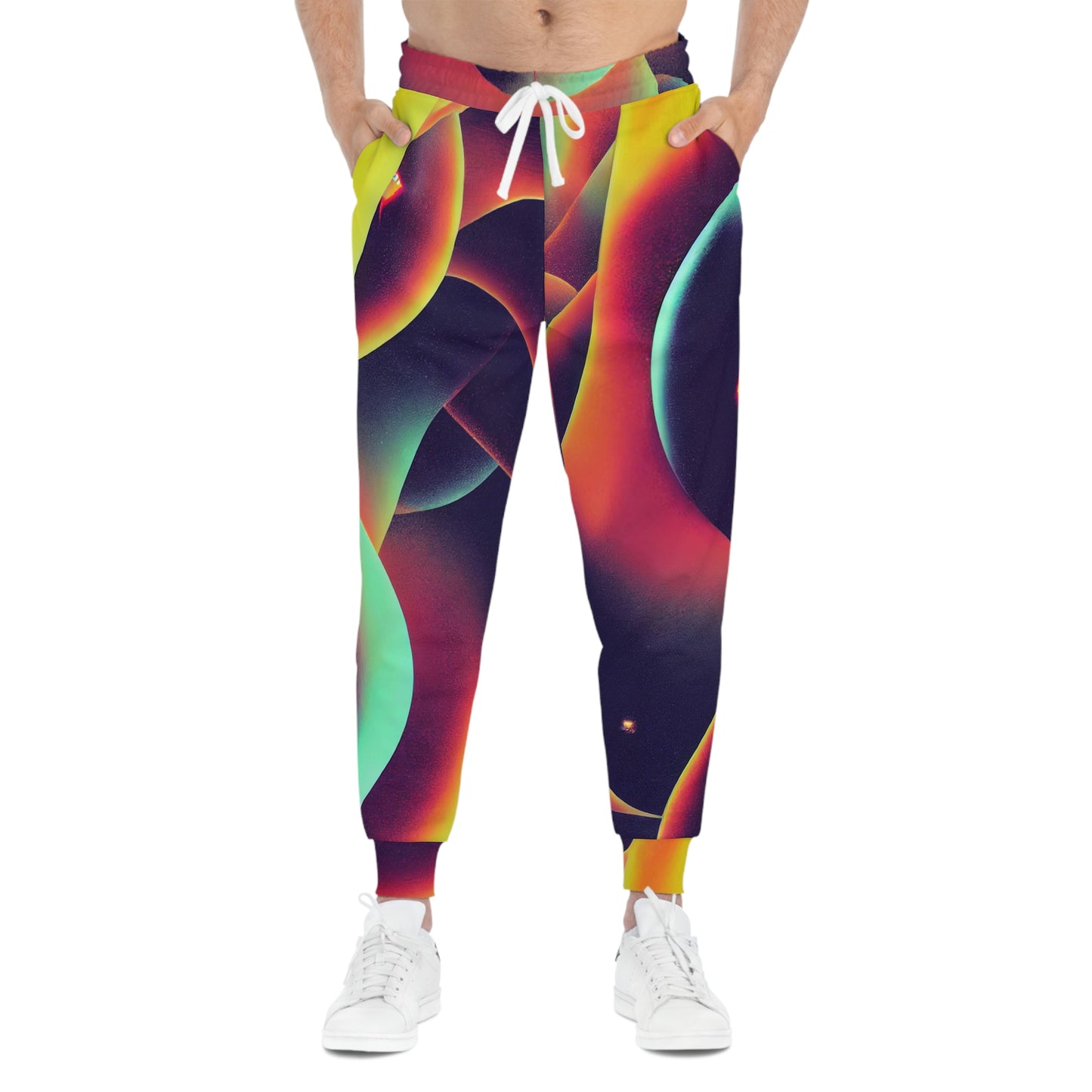 Unisex Casual Psychedelic Abstract Rainbow Bubbles Athletic Gym Festival Rave Joggers