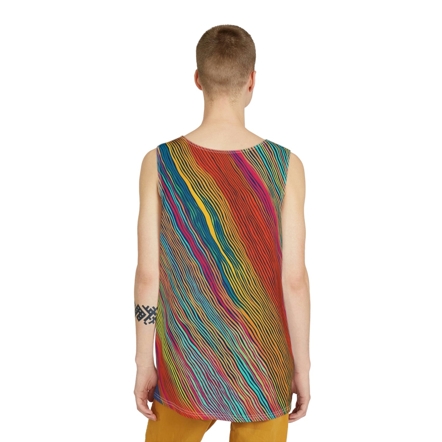 Rainbow Diagonal Stripe Men's Festival Tank