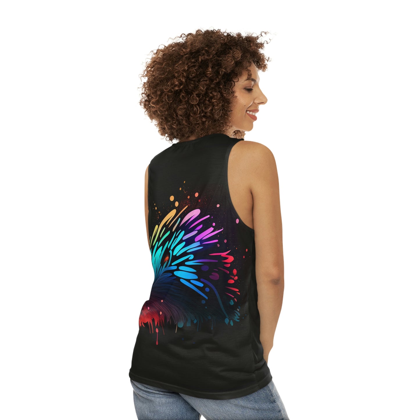 Neonpunk Hedgehog Unisex Tank Top (AOP)