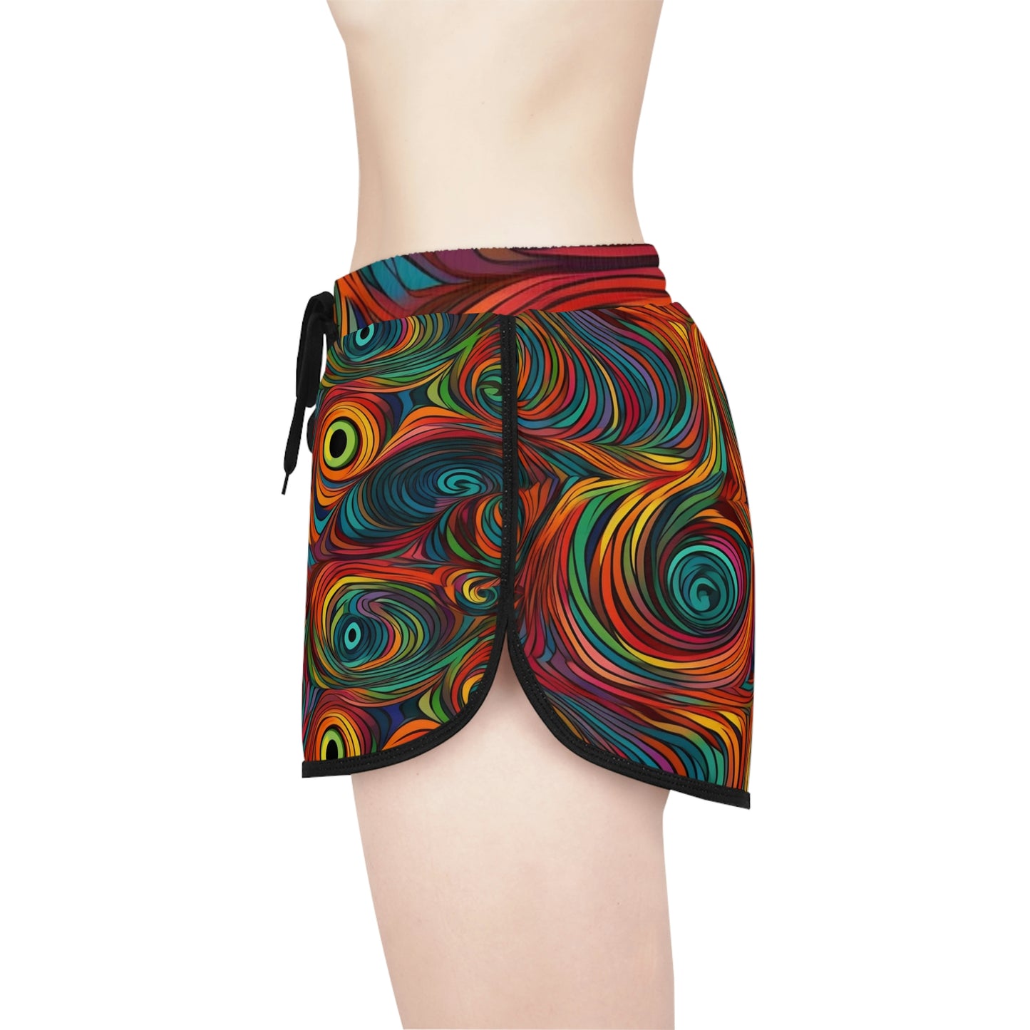 Trippy Rainbow Swirls Women's Relaxed Shorts