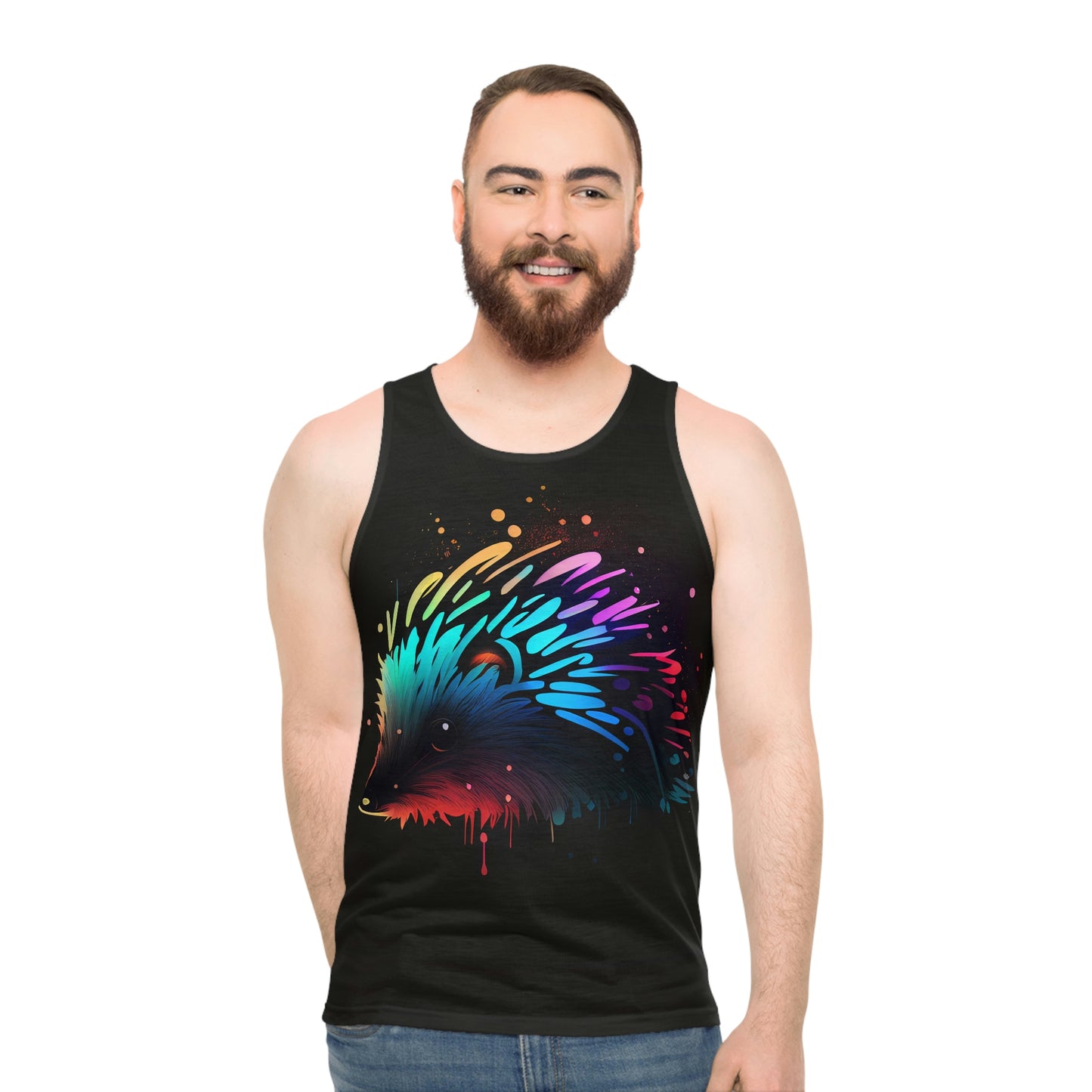 Neonpunk Hedgehog Unisex Tank Top (AOP)