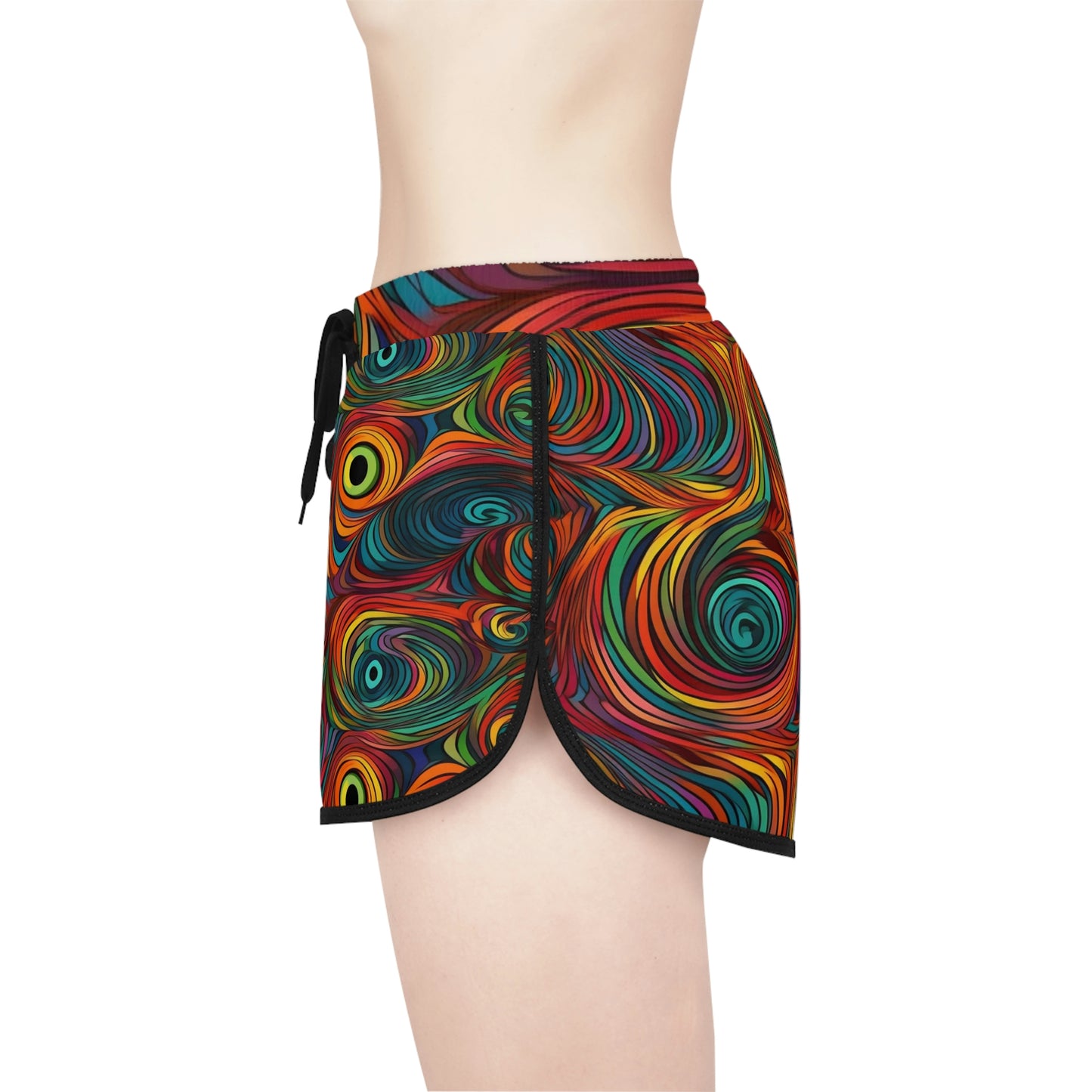 Trippy Rainbow Swirls Women's Relaxed Shorts