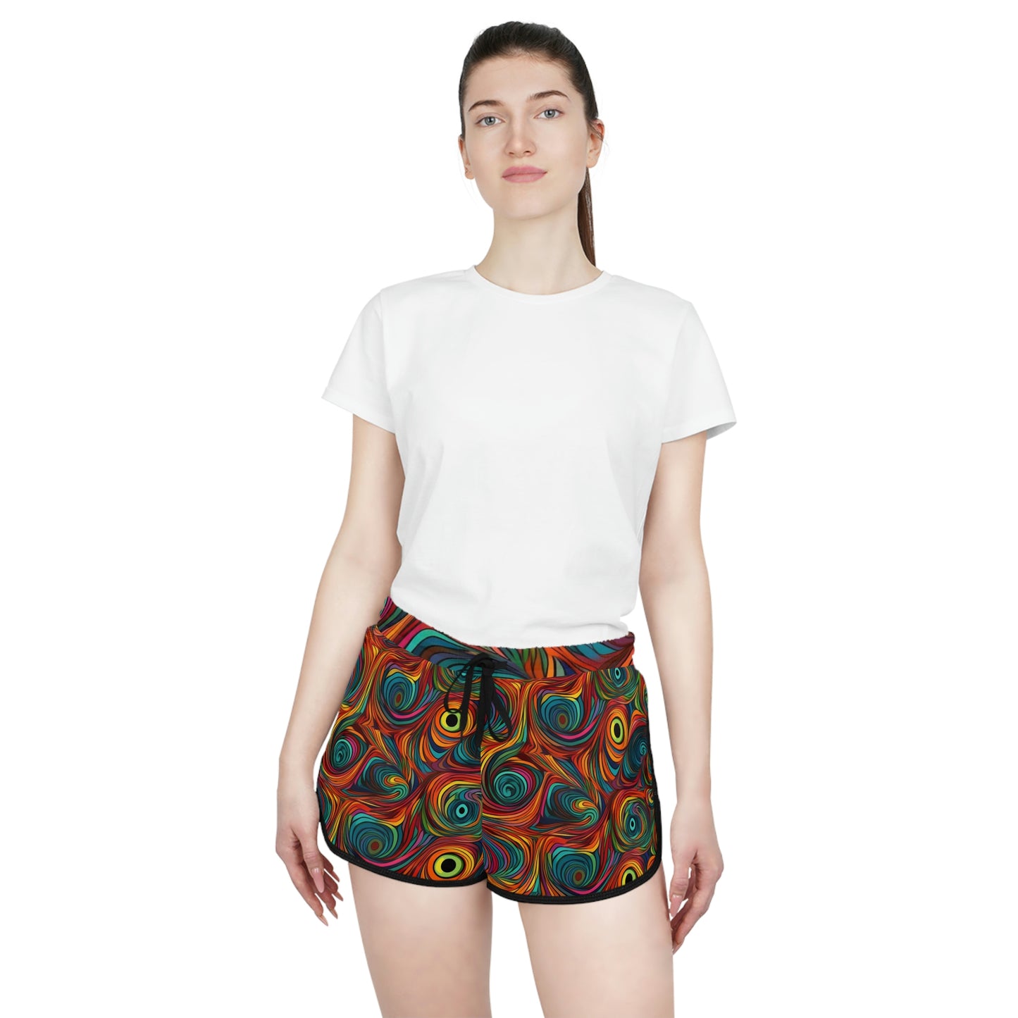 Trippy Rainbow Swirls Women's Relaxed Shorts