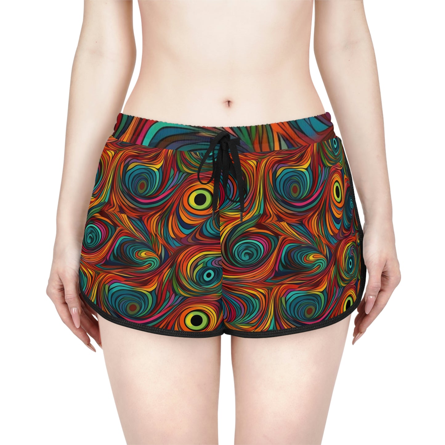 Trippy Rainbow Swirls Women's Relaxed Shorts