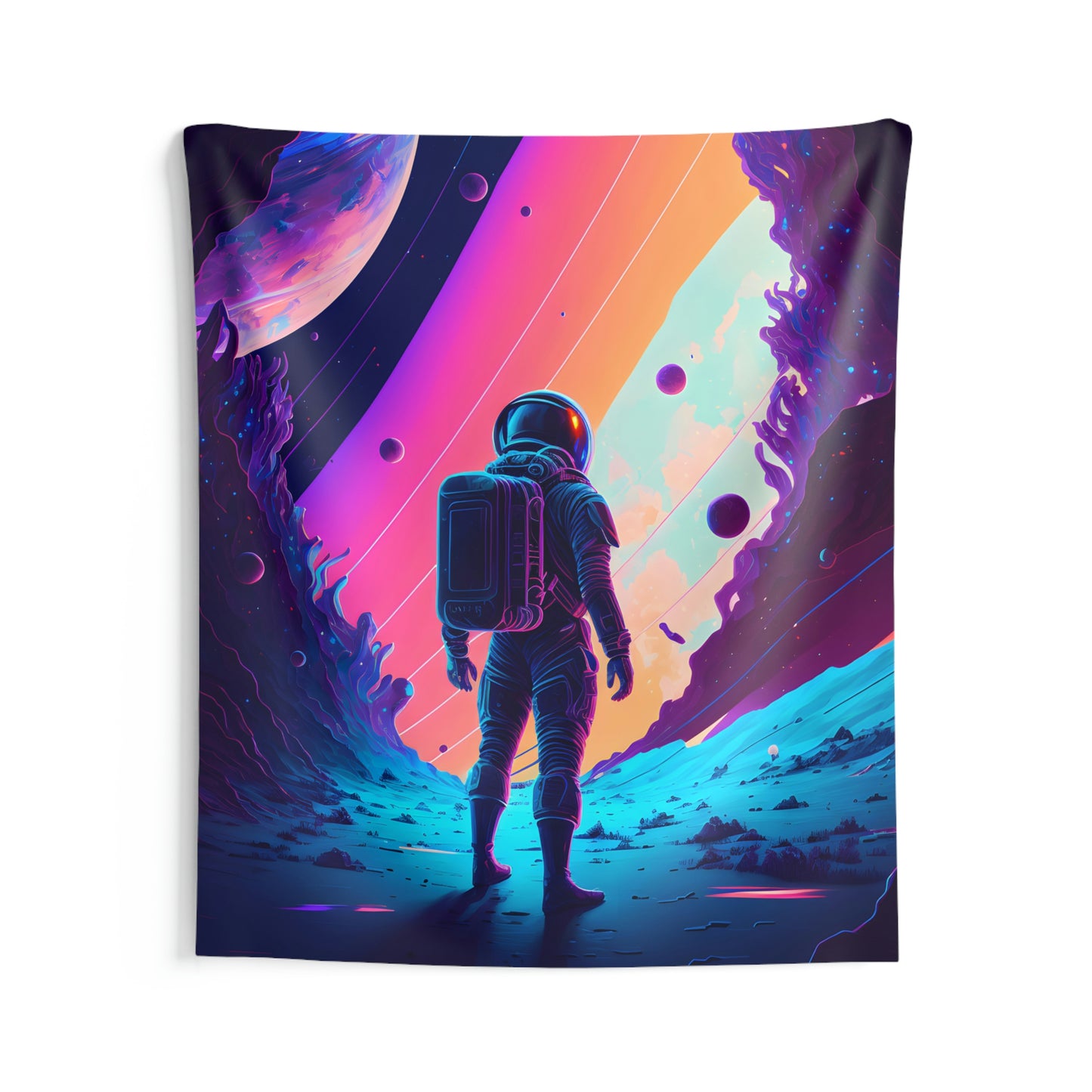 Neonpunk Cosmonaut - Indoor Wall Tapestry