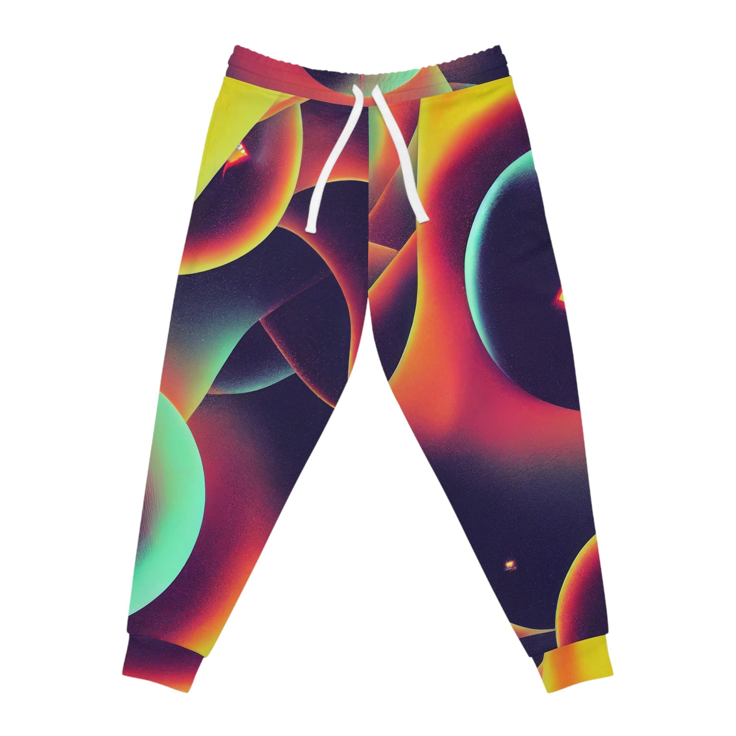 Unisex Casual Psychedelic Abstract Rainbow Bubbles Athletic Gym Festival Rave Joggers