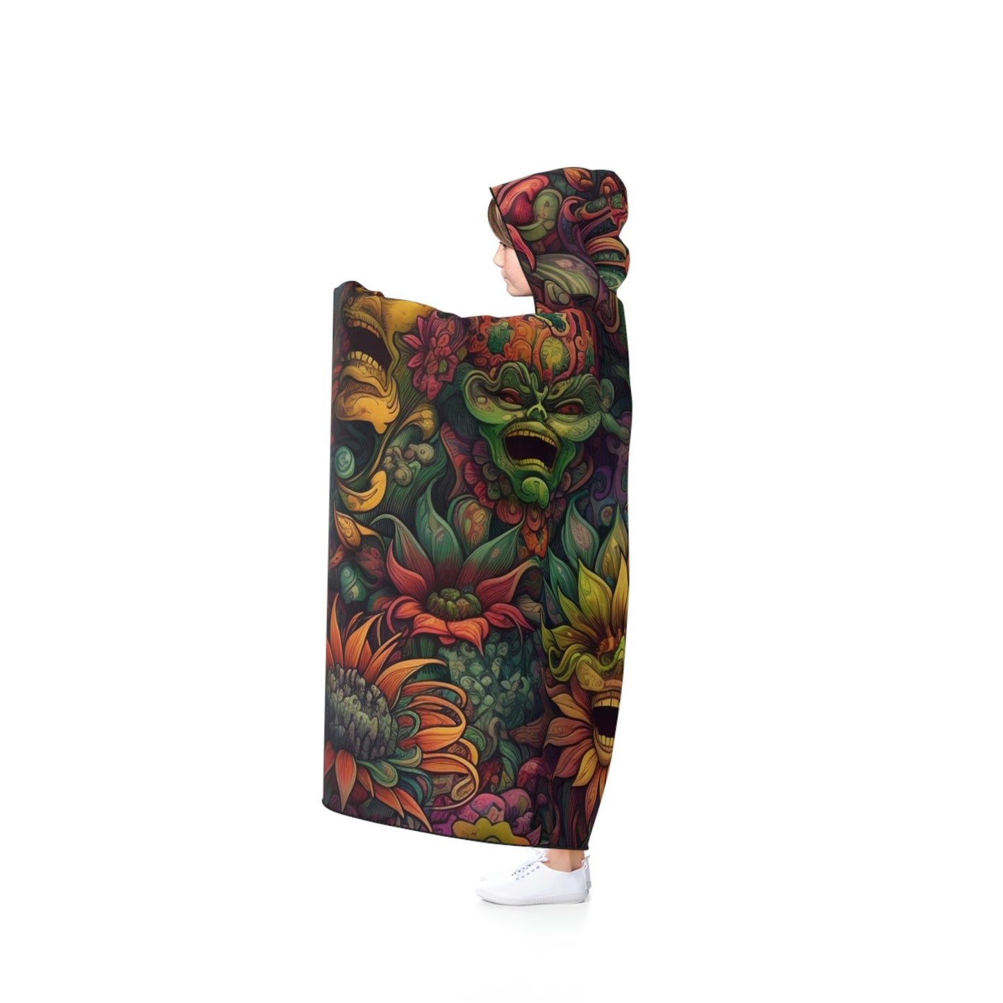 Floral Herb Messenger Monsters Hooded Trip Blanket