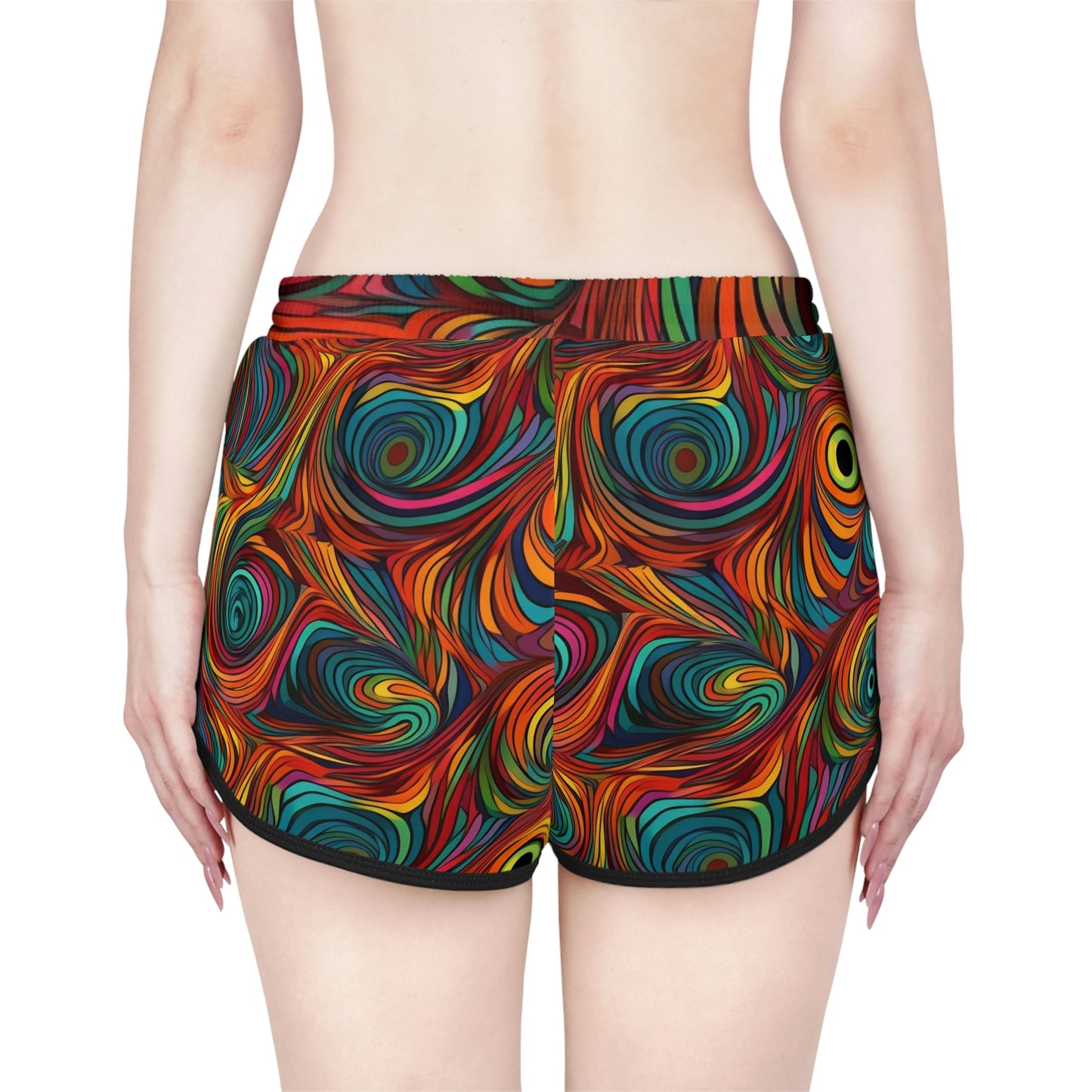 Trippy Rainbow Swirls Women's Relaxed Shorts