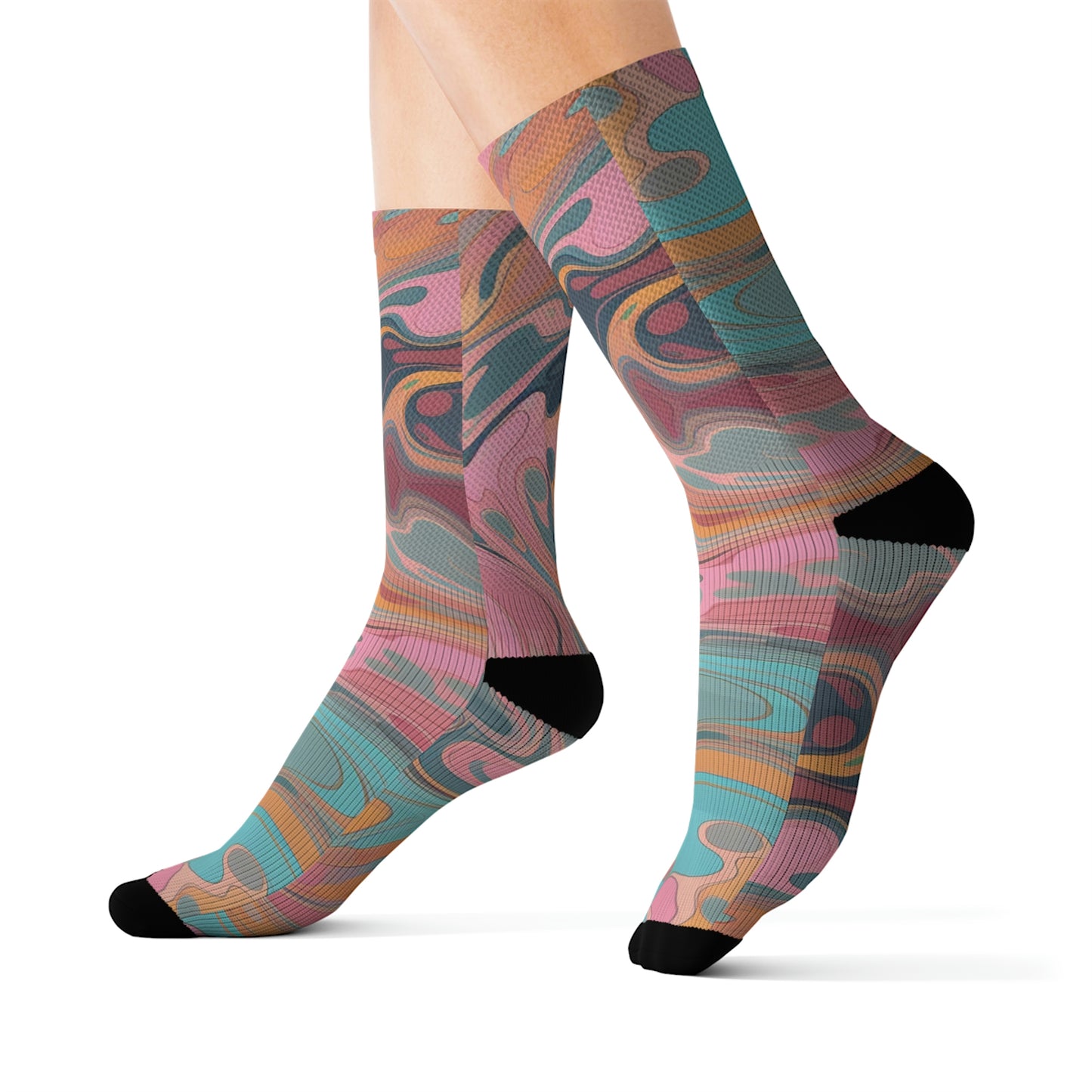Oil Pastel Psychedelic Sublimation Socks