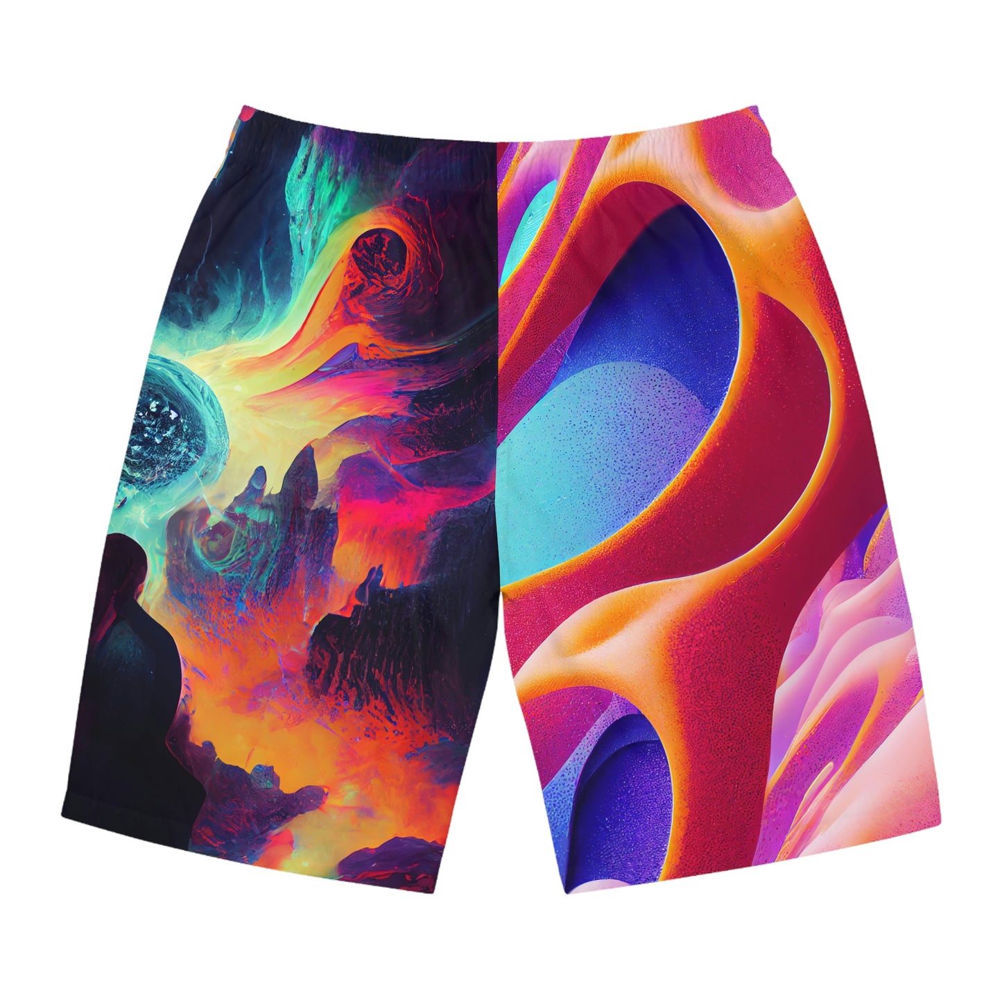 Men's Rainbow Trippy Dreamscape Festival Rave Board Shorts (AOP)