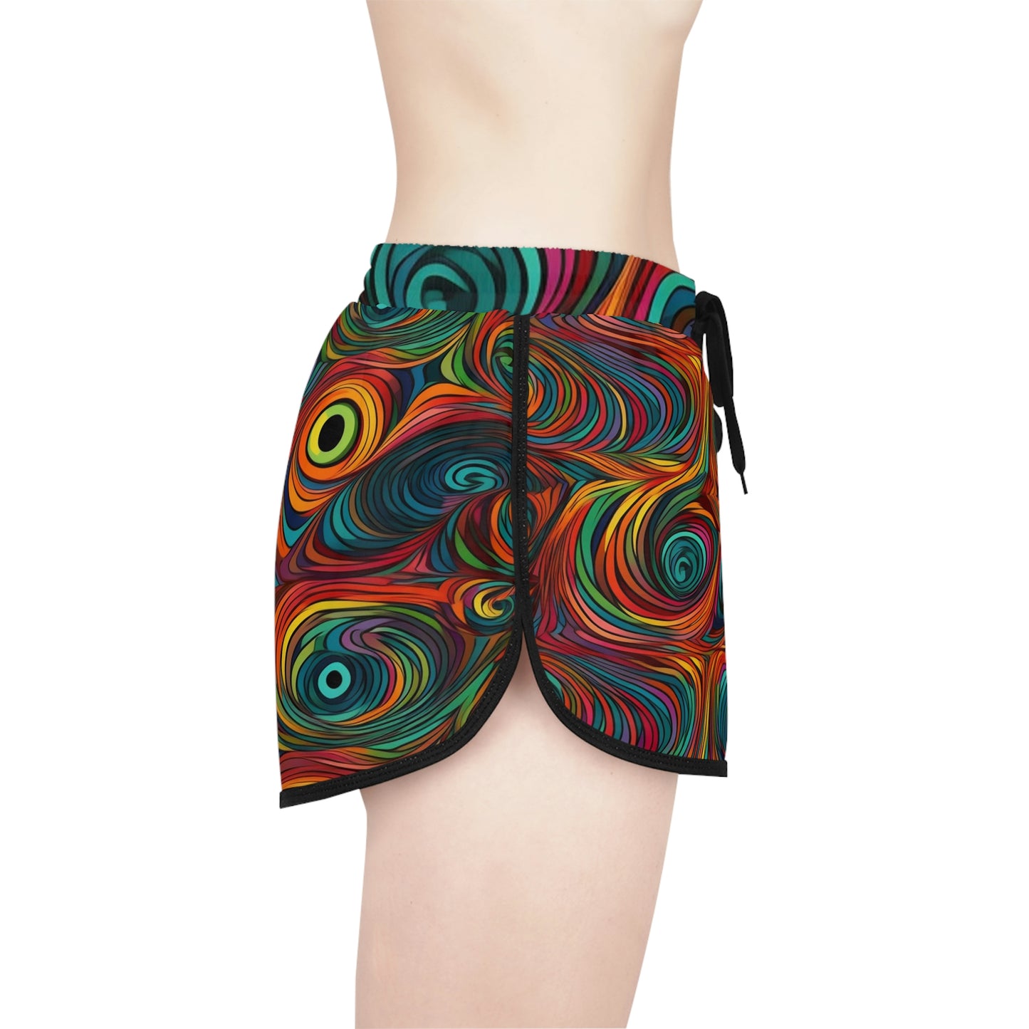 Trippy Rainbow Swirls Women's Relaxed Shorts