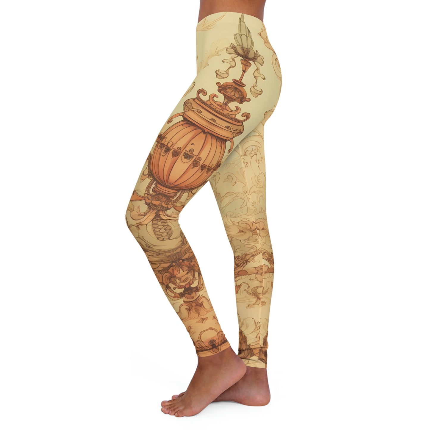 Rococo Spinning Top Land Women's Spandex Trippy Leggings