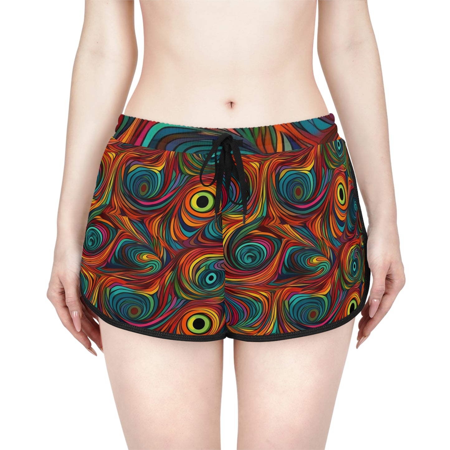 Trippy Rainbow Swirls Women's Relaxed Shorts