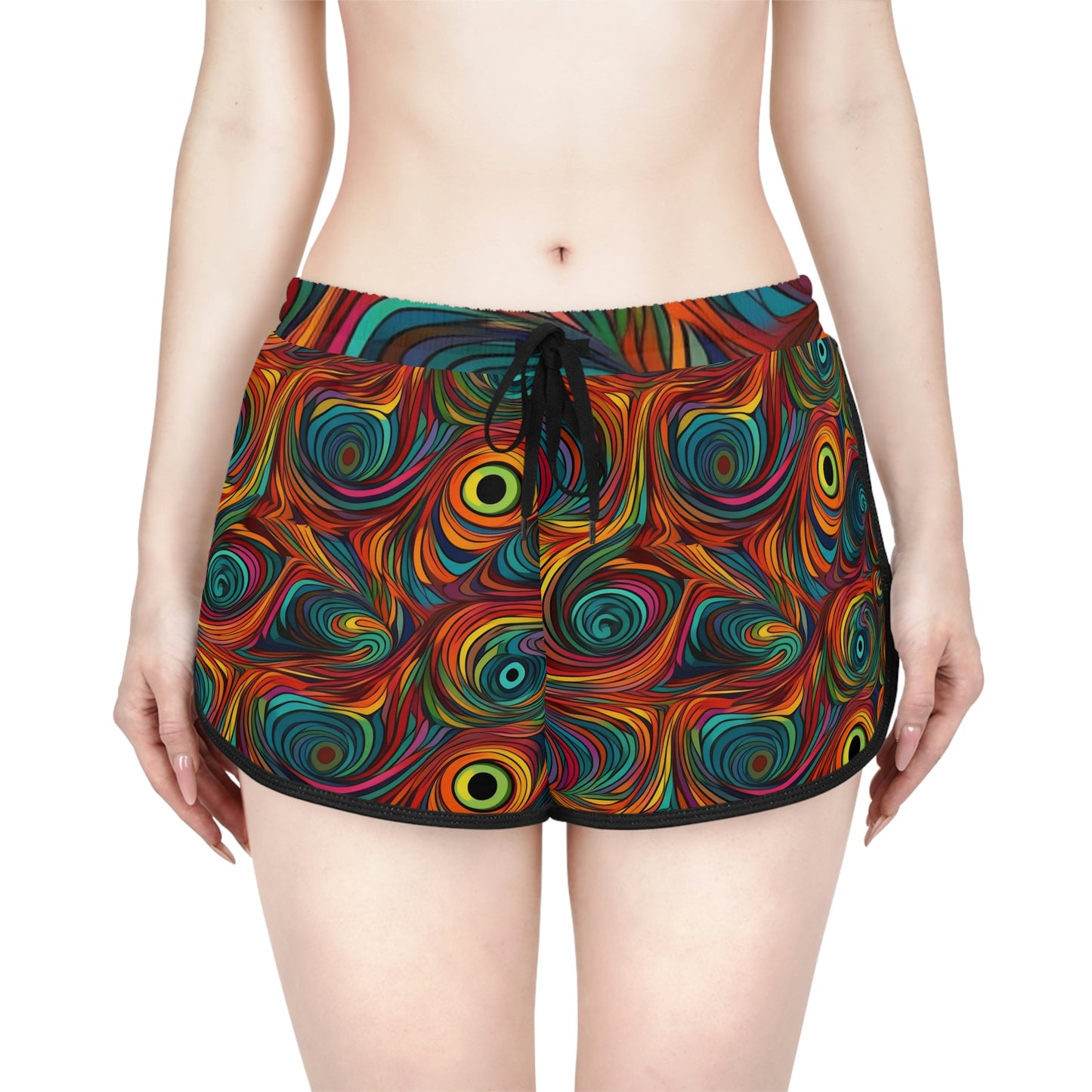 Trippy Rainbow Swirls Women's Relaxed Shorts